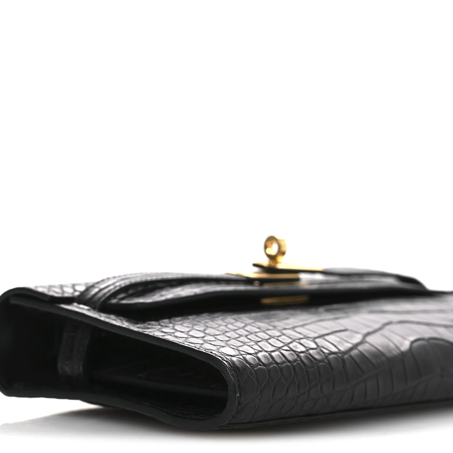 Matte Alligator Kelly Wallet To Go Black - Image 8