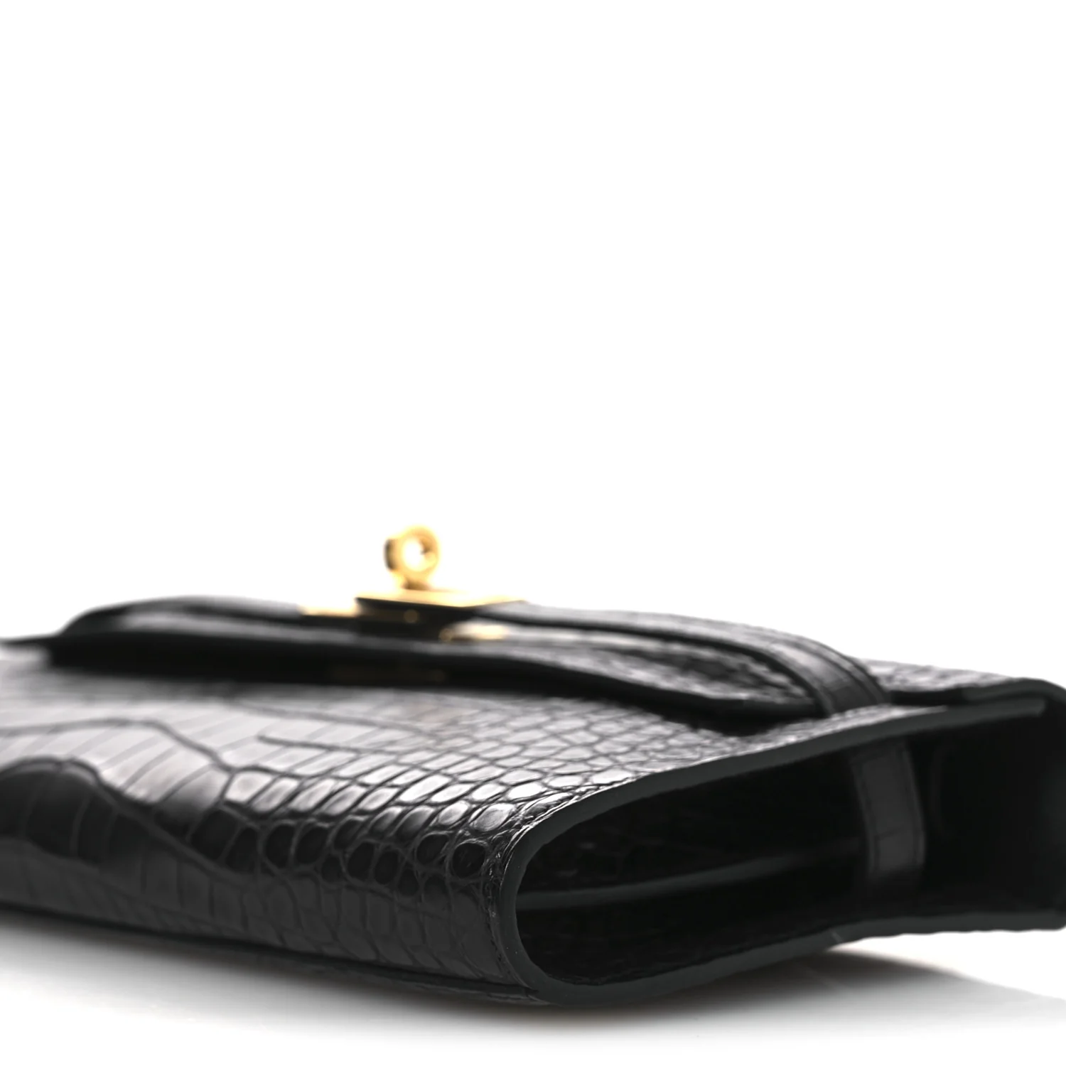 Matte Alligator Kelly Wallet To Go Black - Image 9