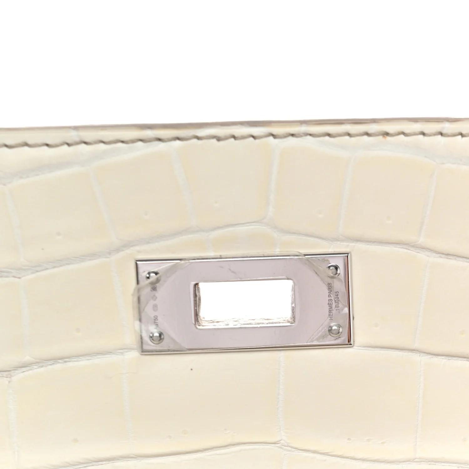 Matte Niloticus Crocodile Himalaya 18K White Gold Diamond Kelly Retourne 28 White - Image 13
