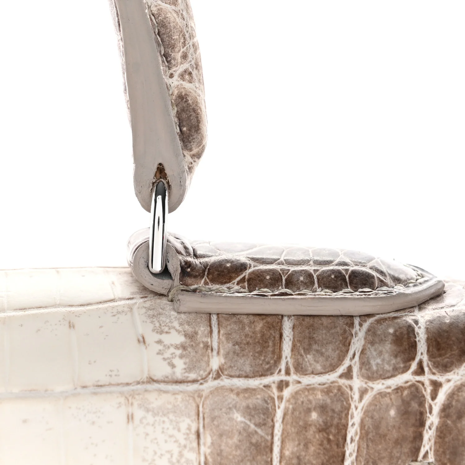 Matte Niloticus Crocodile Himalaya 18K White Gold Diamond Kelly Retourne 28 White - Image 15