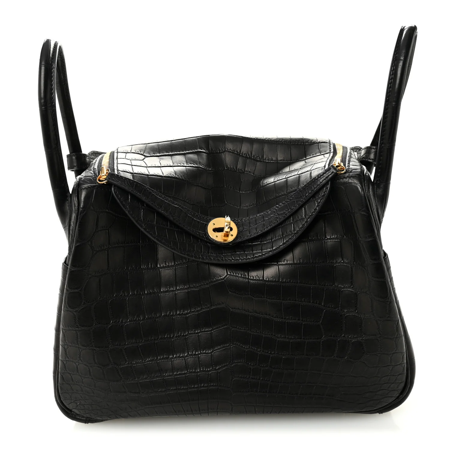 Matte Niloticus Crocodile Lindy 30 Black