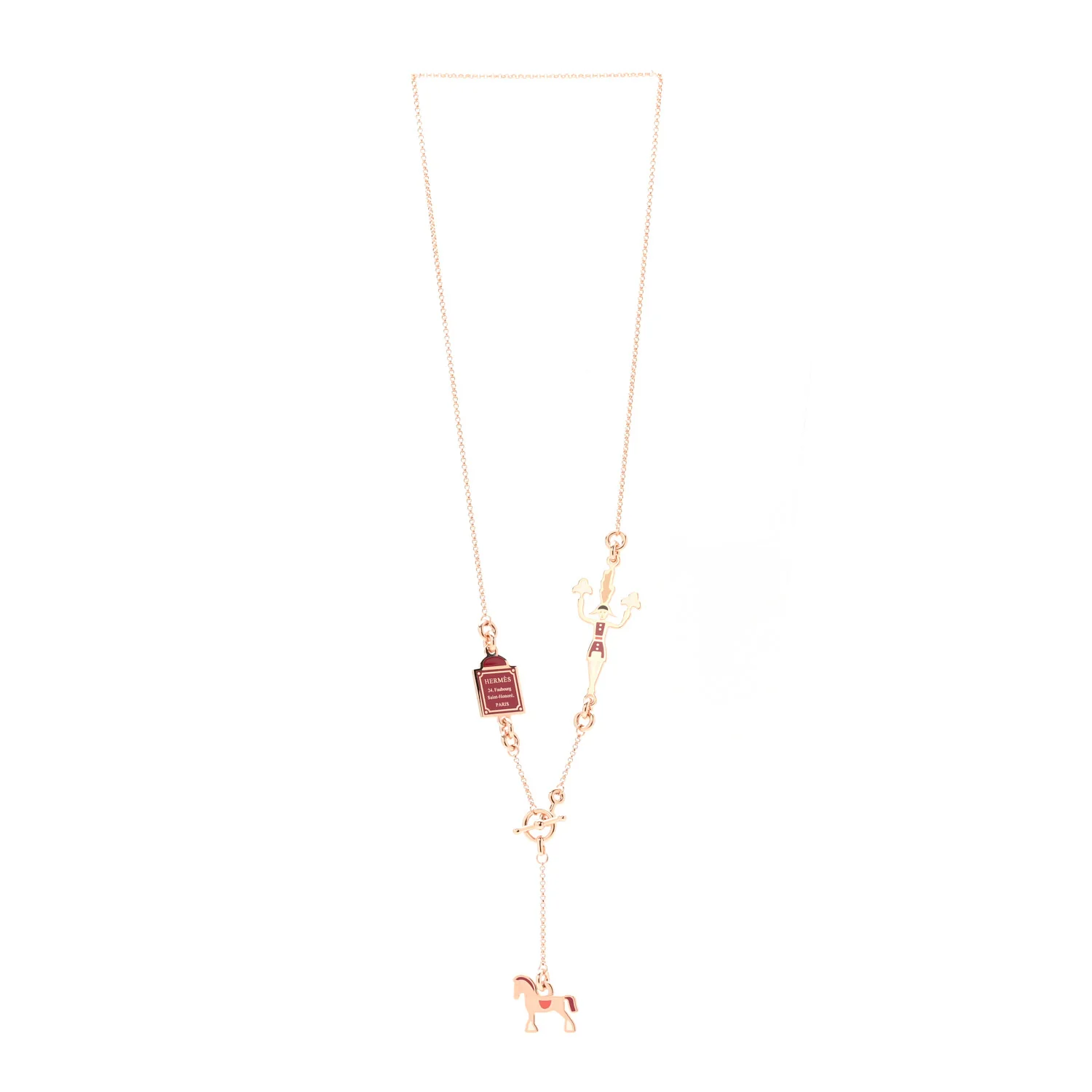 Metal Enamel Cheval Grand Parade Necklace Rose Gold - Image 3