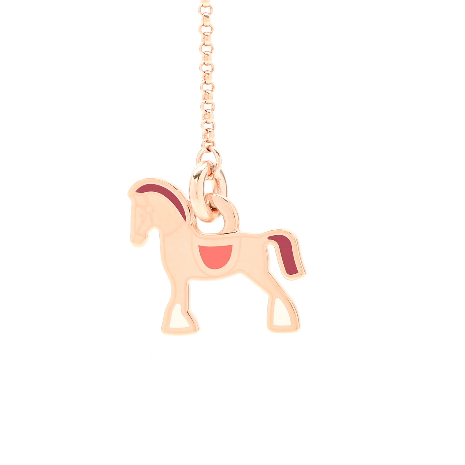 Metal Enamel Cheval Grand Parade Necklace Rose Gold - Image 4