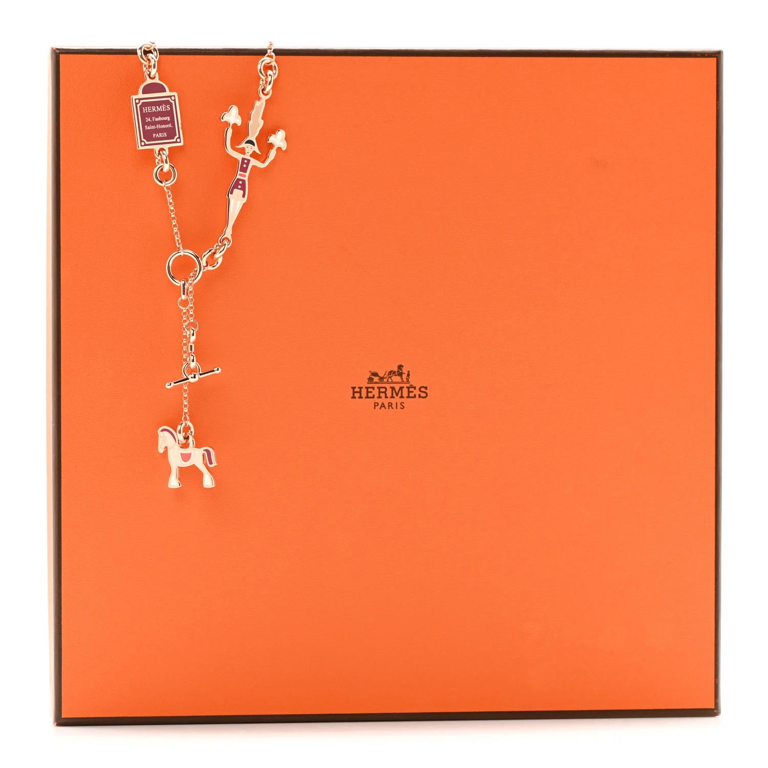 Metal Enamel Cheval Grand Parade Necklace Rose Gold - Image 7