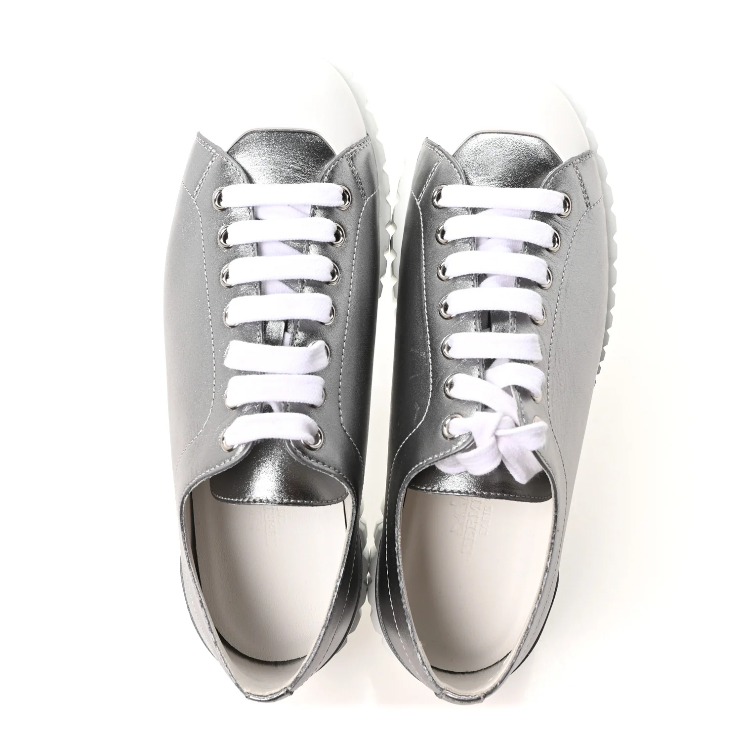 Metallic Calfskin Cross Sneakers 36.5 - Image 2