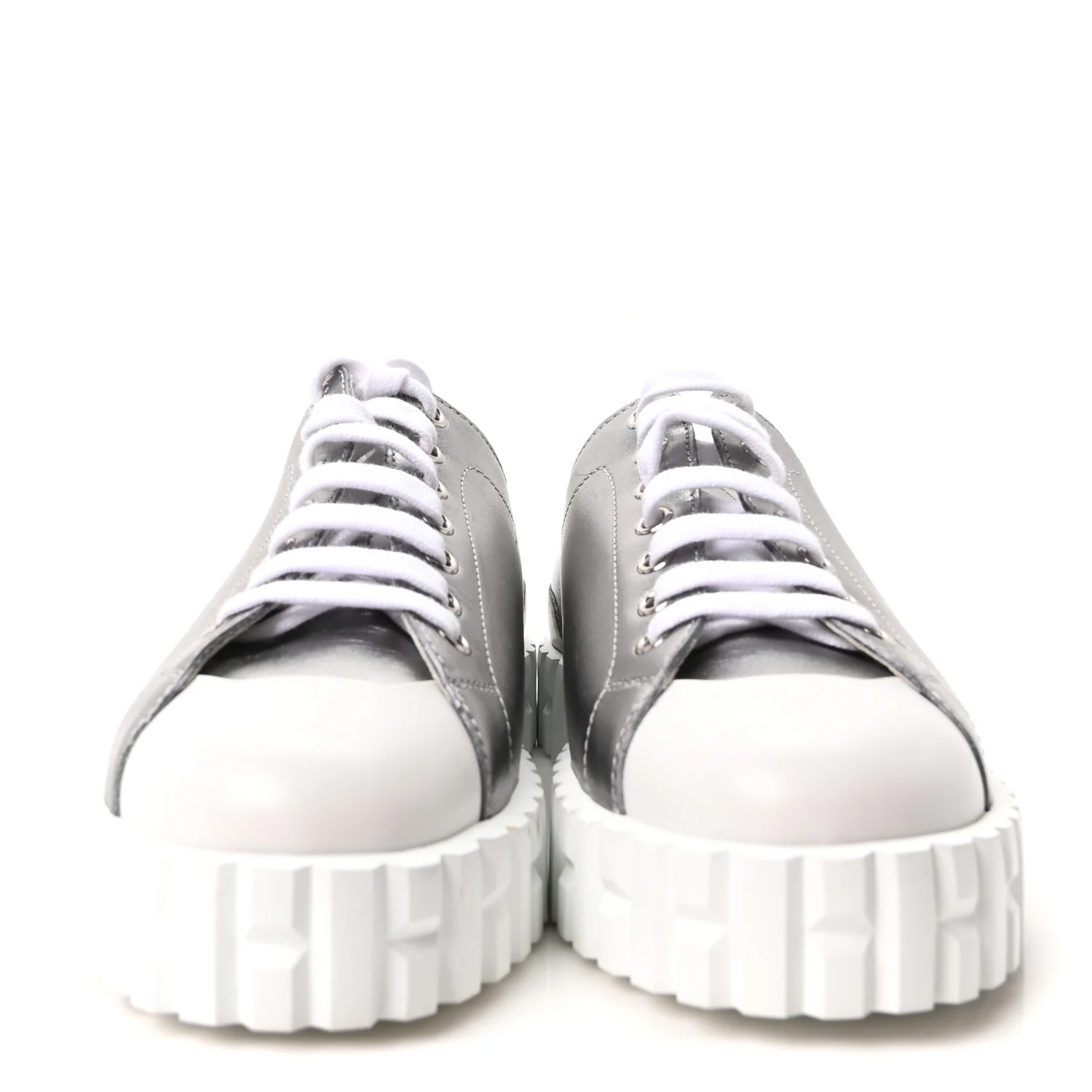 Metallic Calfskin Cross Sneakers 36.5 - Image 3