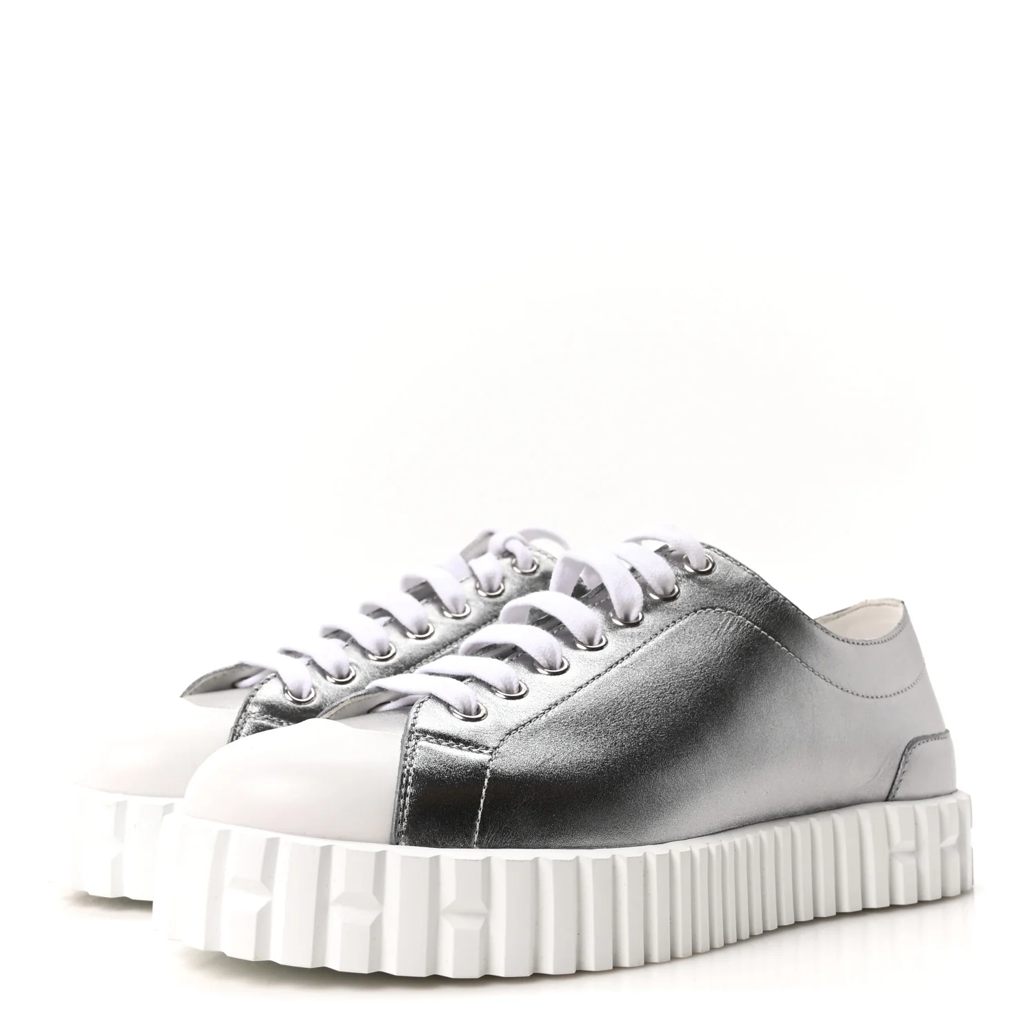 Metallic Calfskin Cross Sneakers 36.5 - Image 4