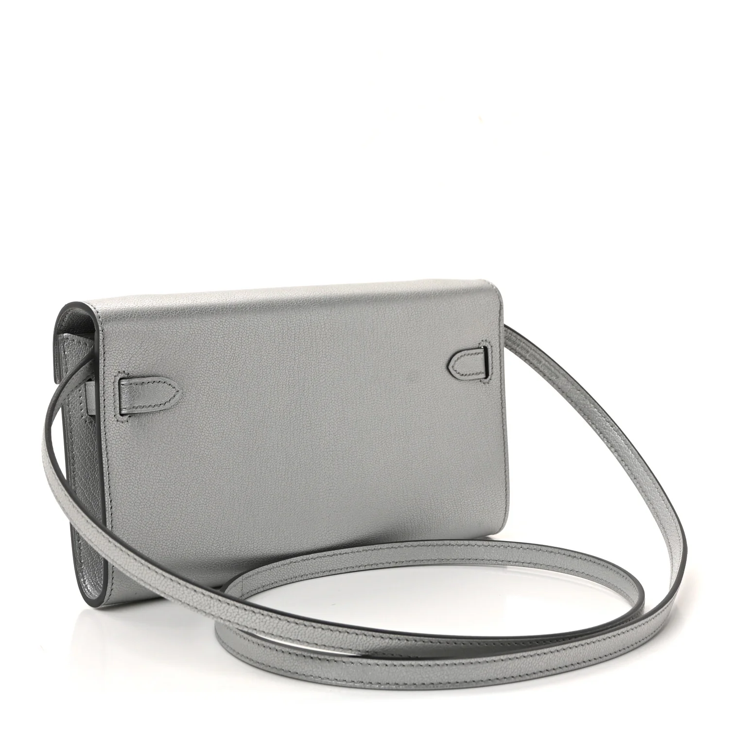 Metallic Chevre Chamkilight Kelly Wallet To Go Argent - Image 3