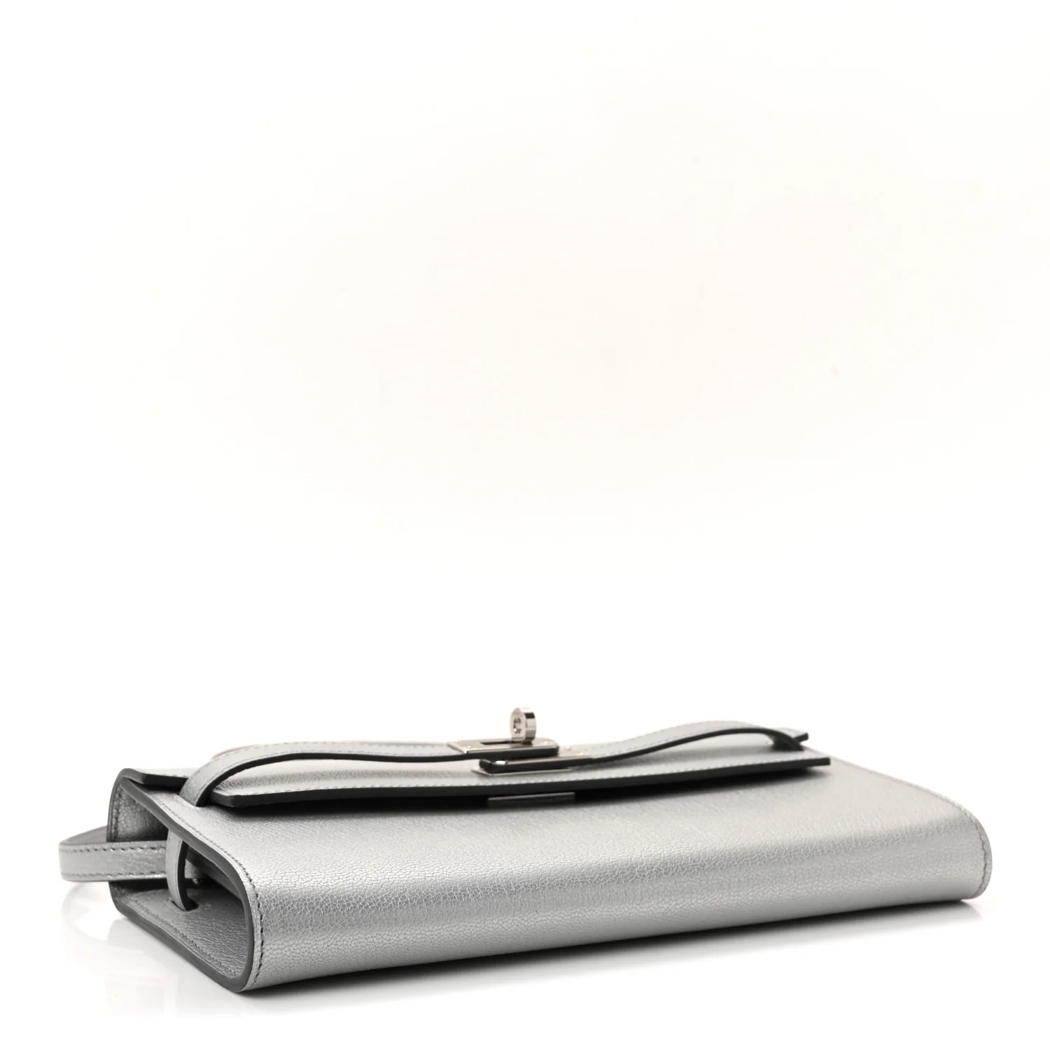 Metallic Chevre Chamkilight Kelly Wallet To Go Argent - Image 4