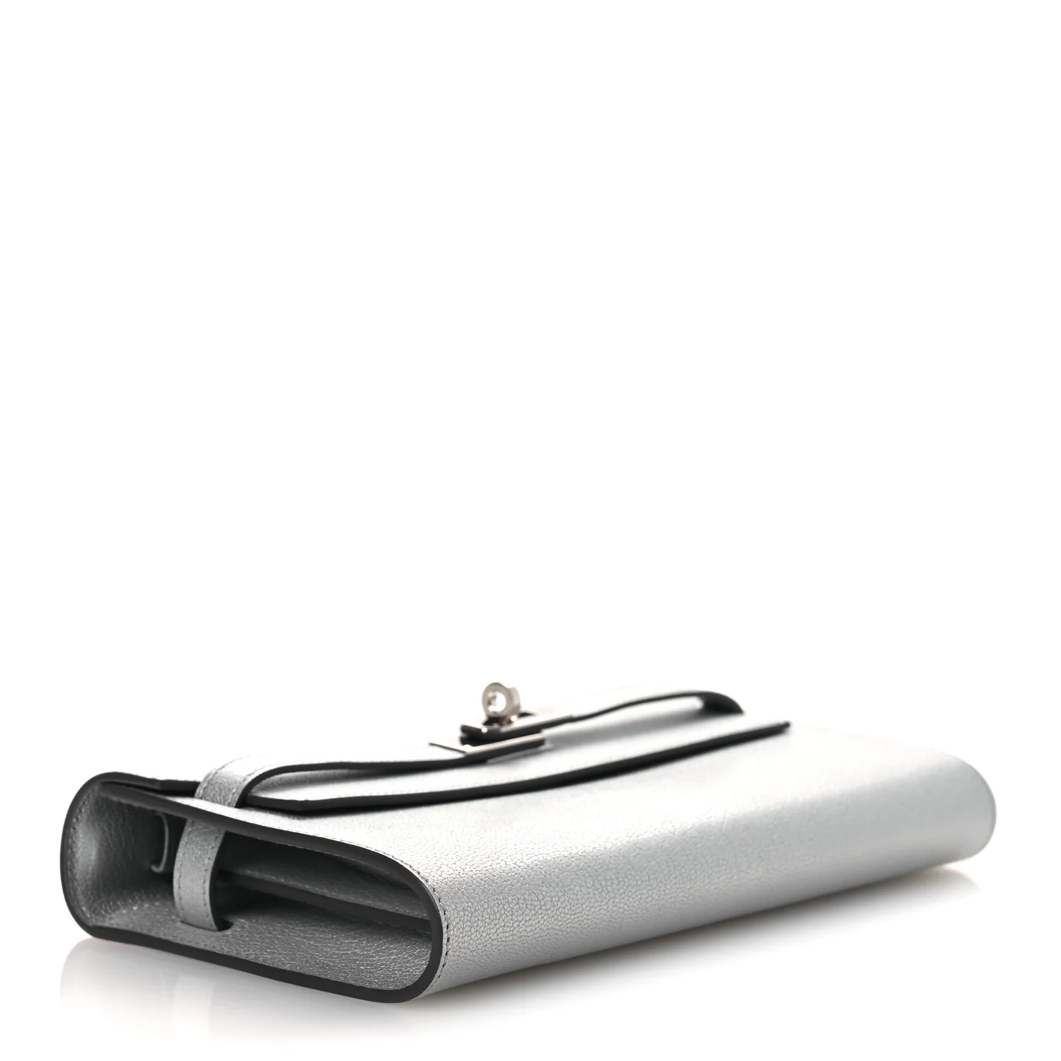 Metallic Chevre Chamkilight Kelly Wallet To Go Argent - Image 7