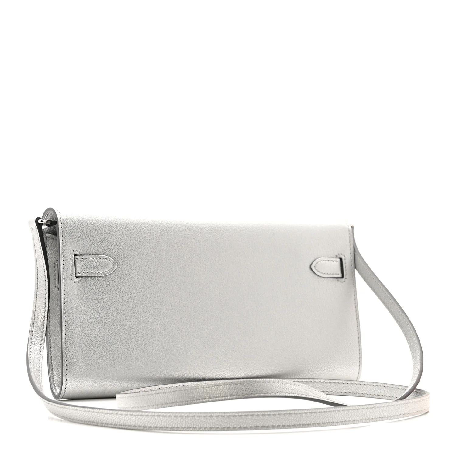 Metallic Chevre Chamkilight Kelly Wallet To Go Argent - Image 3