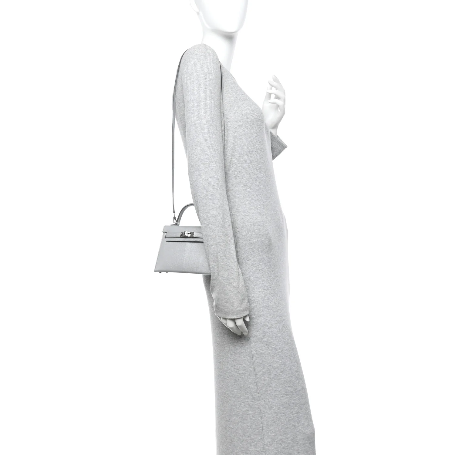 Metallic Chevre Chamkilight Mini Kelly Sellier 20 Argent - Image 2