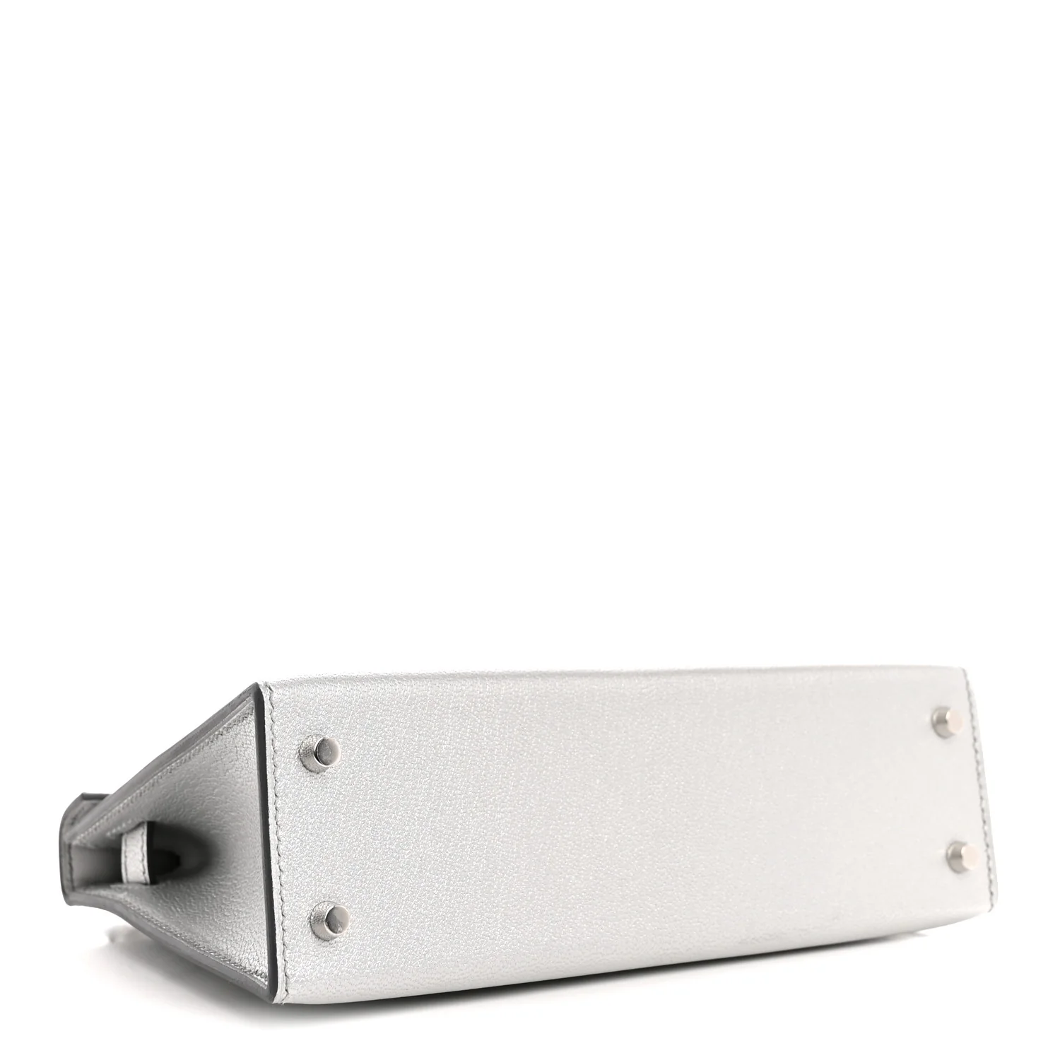 Metallic Chevre Chamkilight Mini Kelly Sellier 20 Argent - Image 4