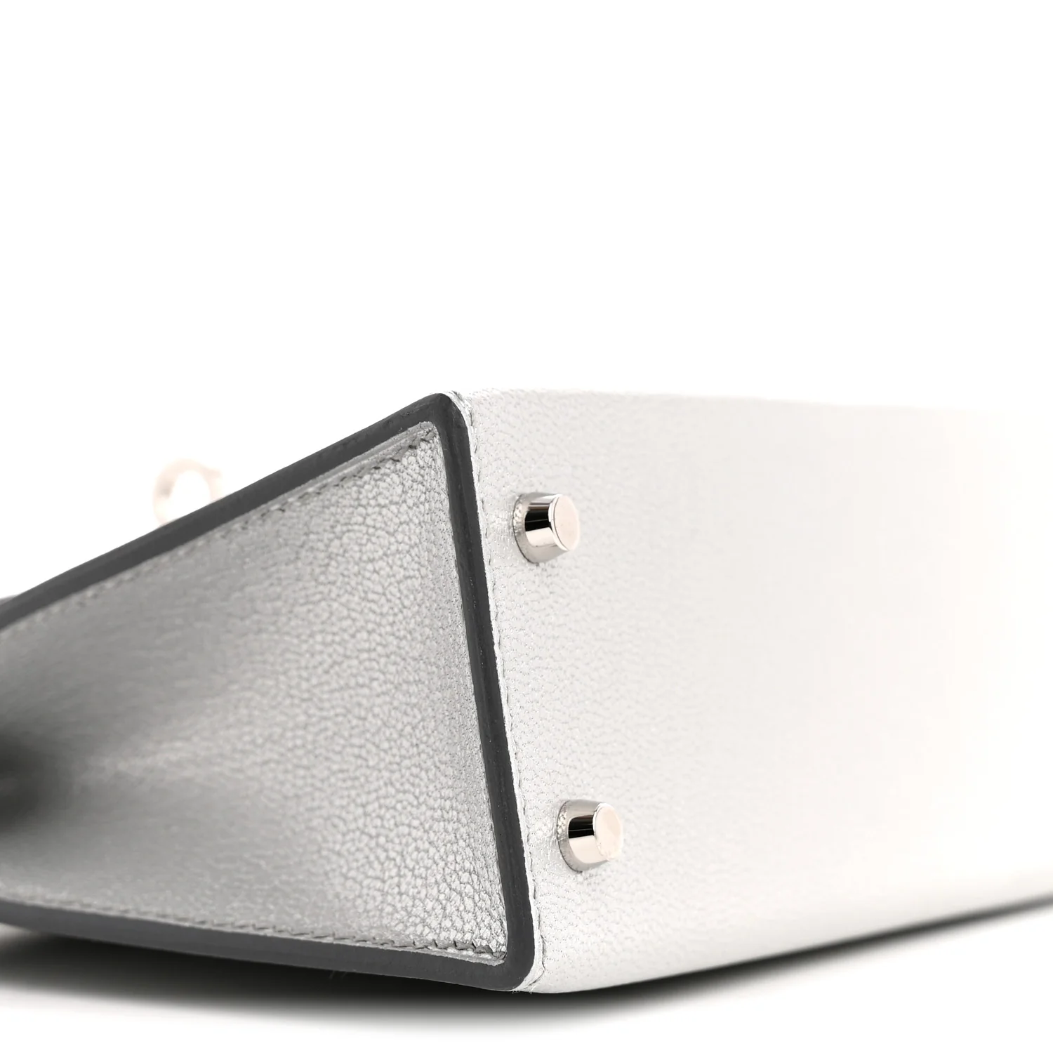 Metallic Chevre Chamkilight Mini Kelly Sellier 20 Argent - Image 9