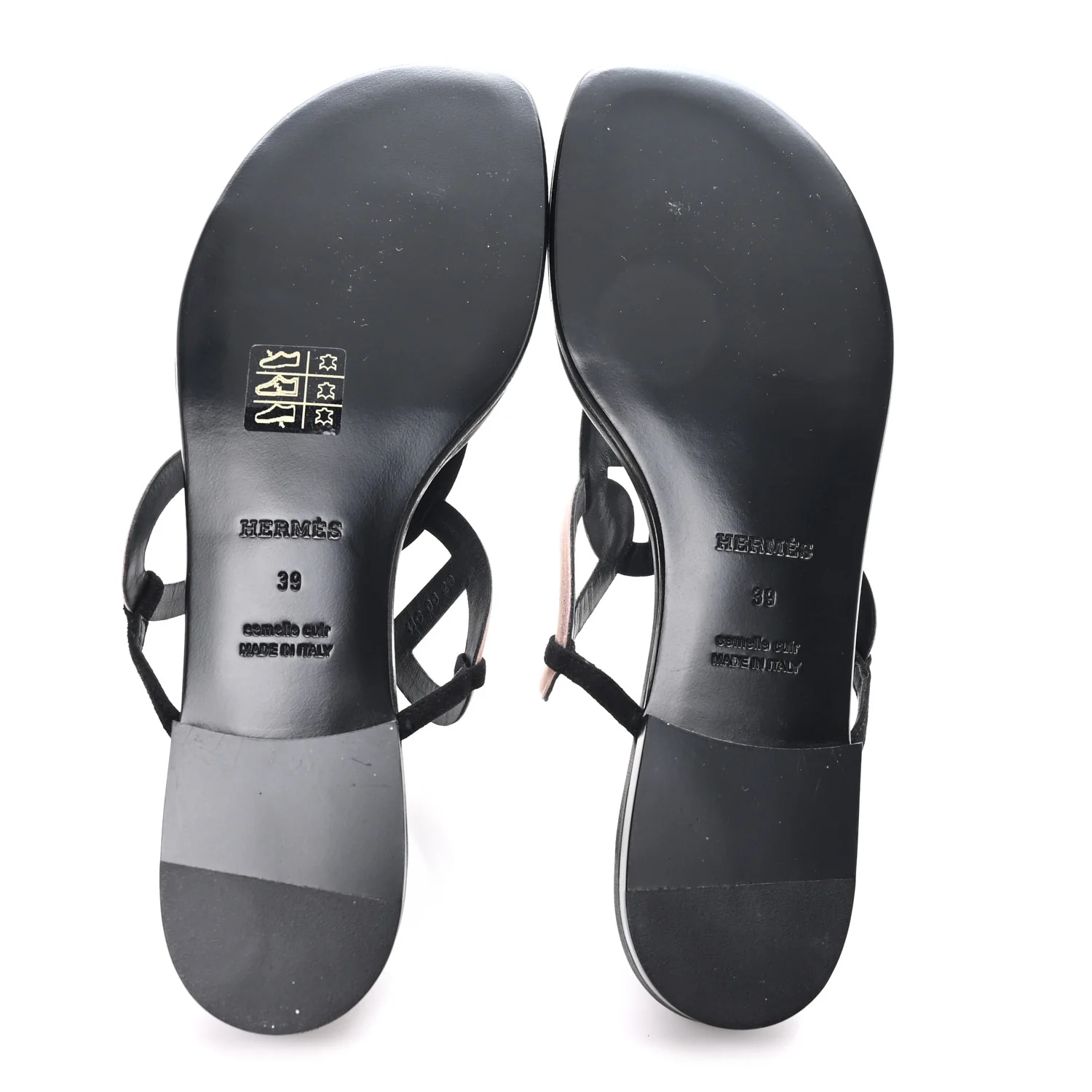 Metallic Chevre Velours Womens Egerie Sandals 39 Black Or Rose - Image 6