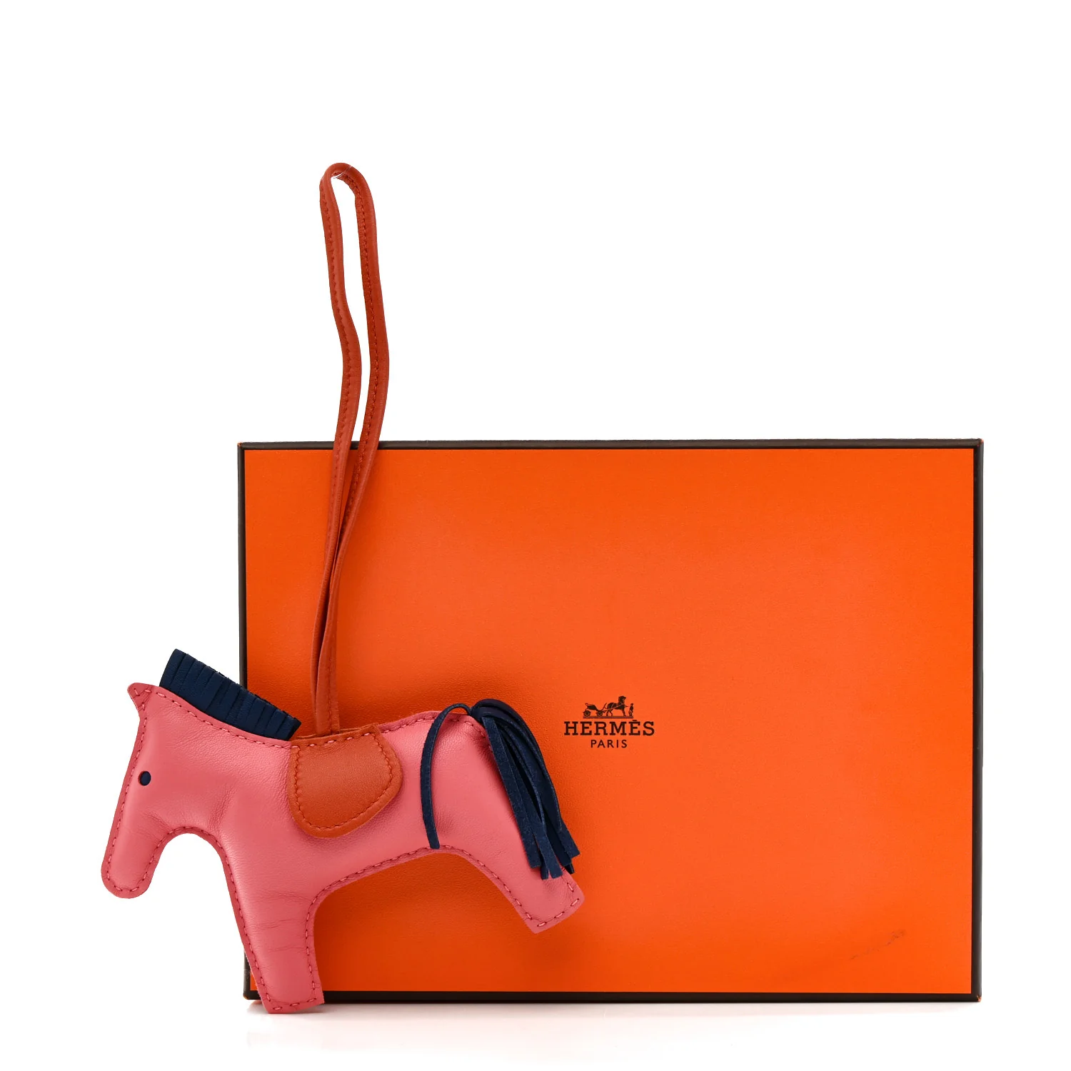 Milo Lambskin Grigri Rodeo Bag Charm MM Rose Azalee Cornaline Bleu De Malte - Image 4