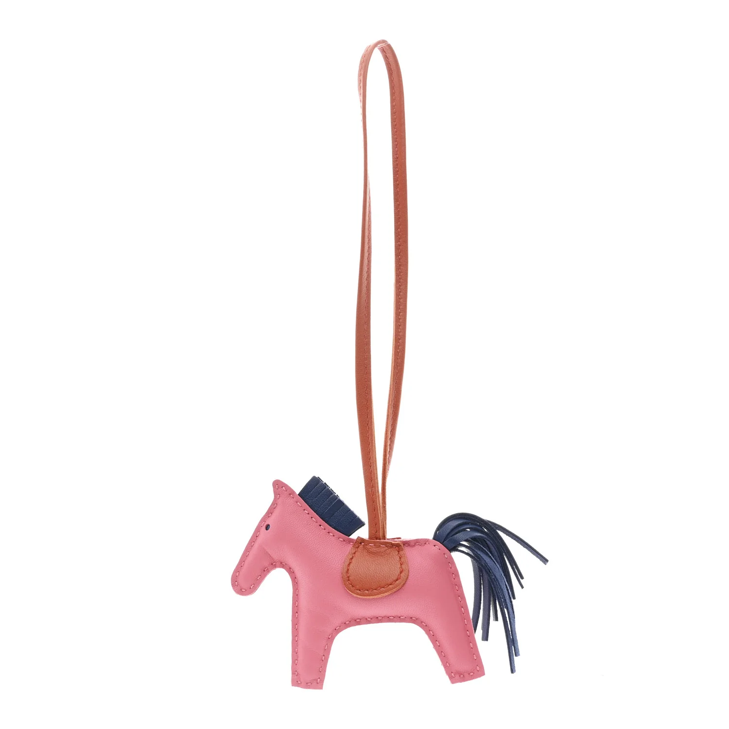 Milo Lambskin Grigri Rodeo Bag Charm PM Rose Azalee Cornaline Bleu De Malte