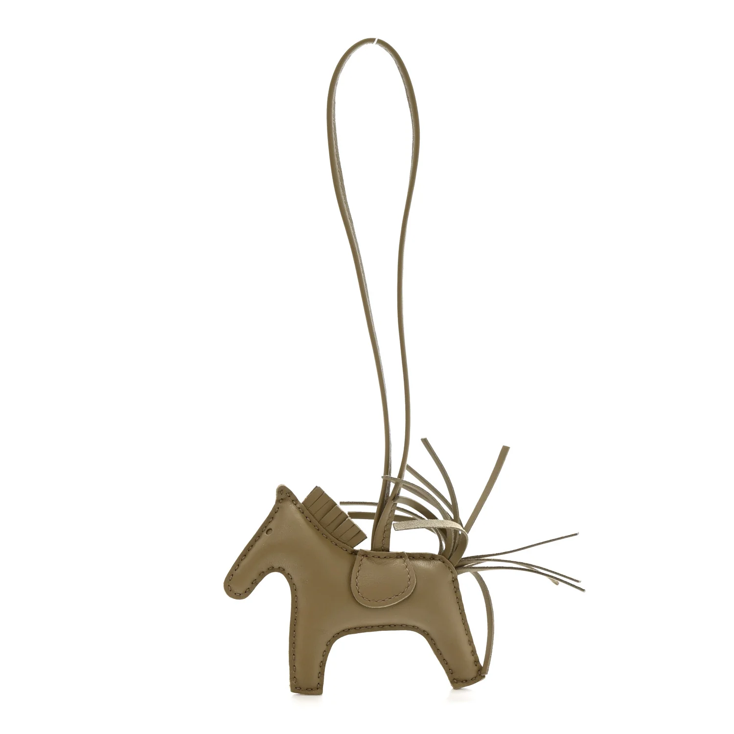 Milo Lambskin Grigri Rodeo Horse Bag Charm PM Beige Marfa