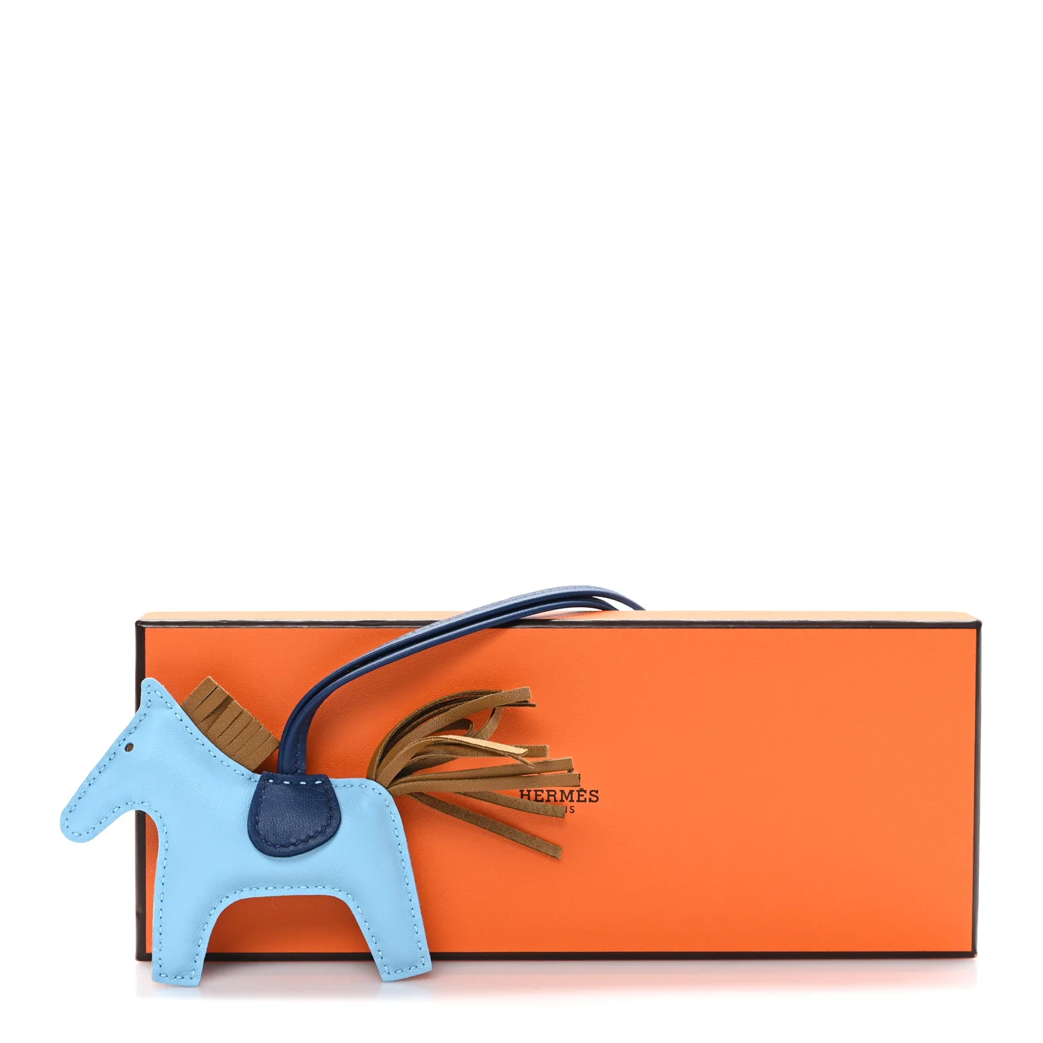 Milo Lambskin Grigri Rodeo Horse Bag Charm PM Celeste Bleu De Malte Kraft - Image 4