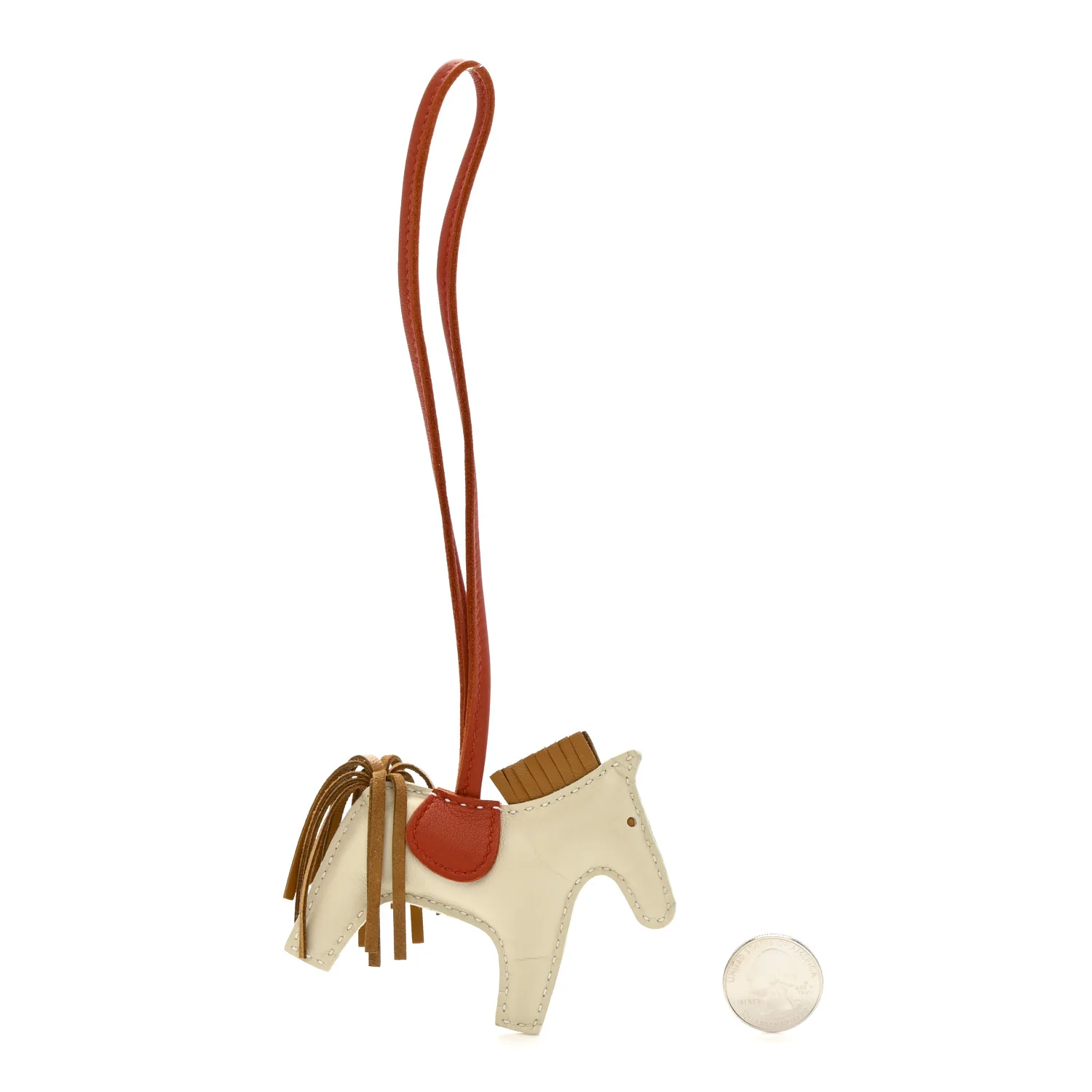 Milo Lambskin Grigri Rodeo Horse Bag Charm PM Craie Sesame Cornaline - Image 2