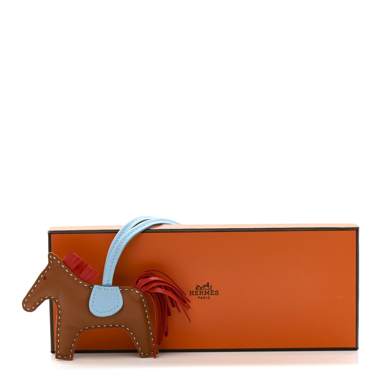 Milo Lambskin Grigri Rodeo Horse Bag Charm PM Gold Rouge Indien Celeste - Image 4