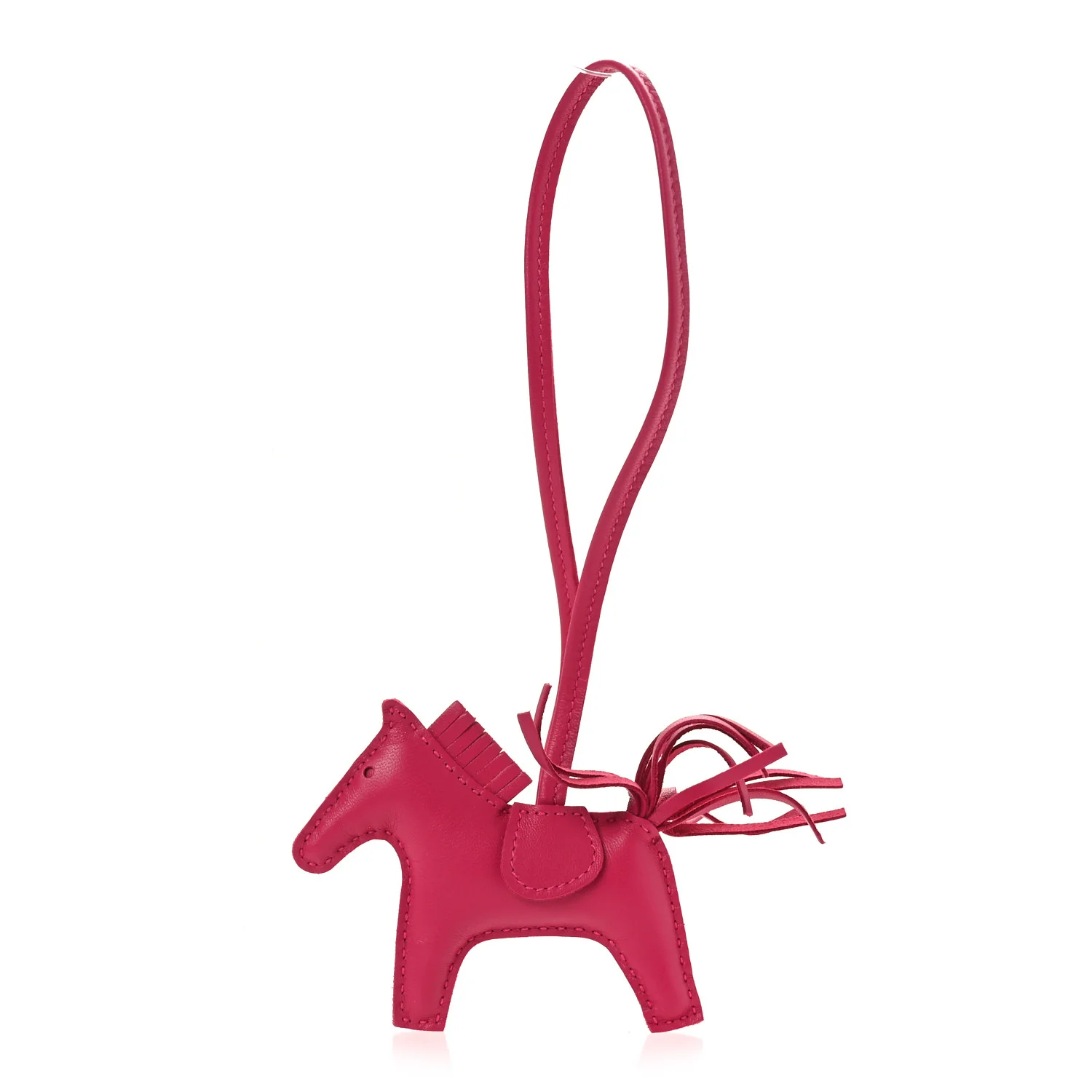Milo Lambskin Grigri Rodeo Horse Bag Charm PM Rose Mexico
