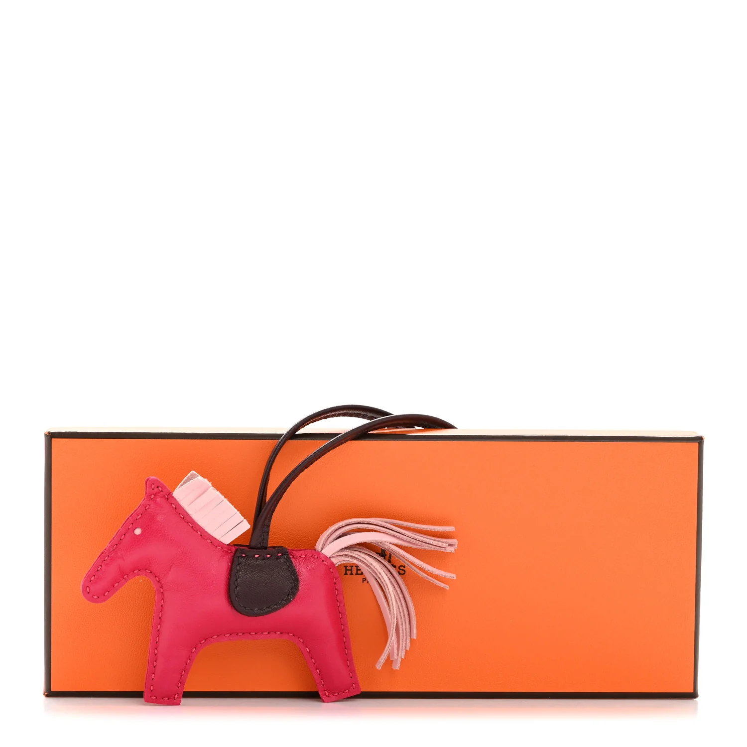 Milo Lambskin Grigri Rodeo Horse Bag Charm PM Rose Sakura Framboise Rouge Sellier - Image 9