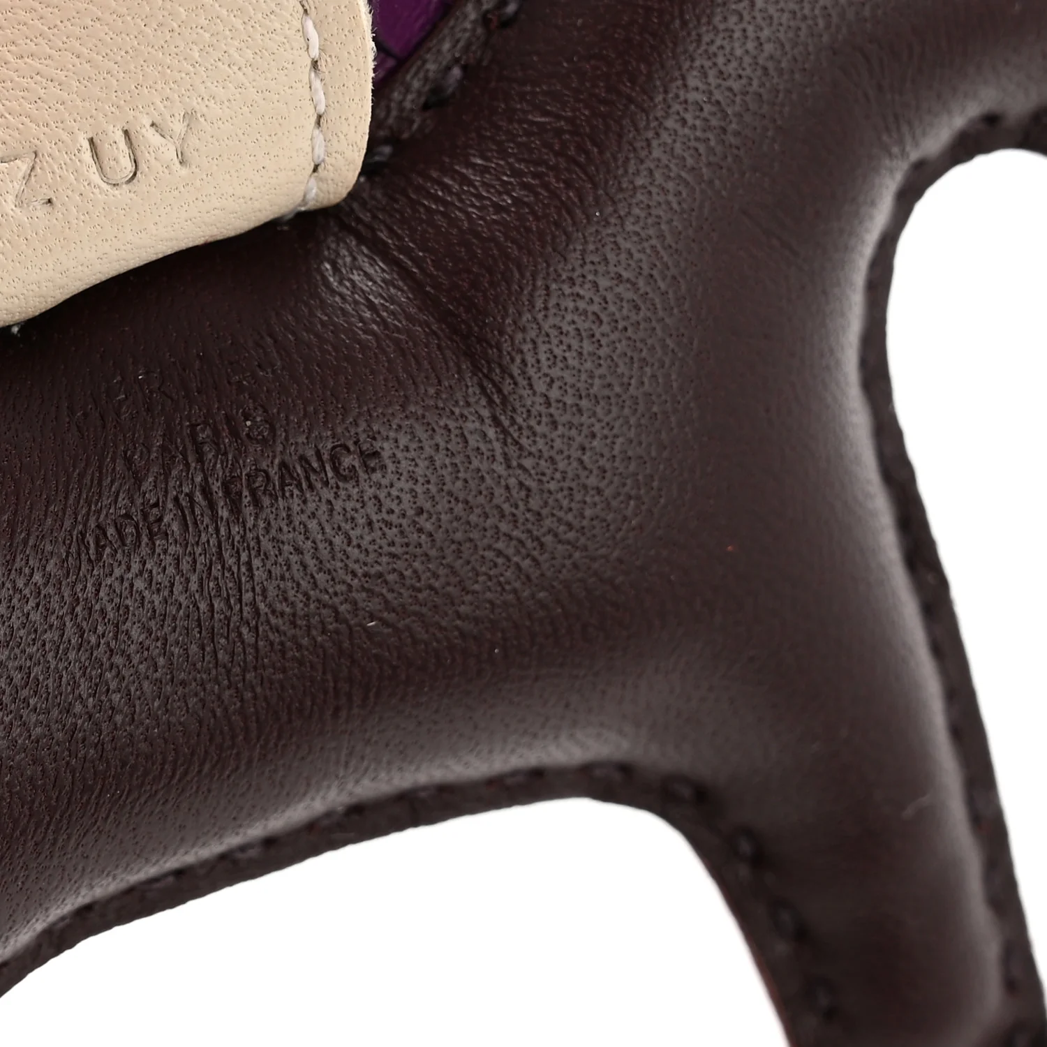 Milo Lambskin Grigri Rodeo Horse Bag Charm PM Rouge Sellier Craie Violet - Image 3