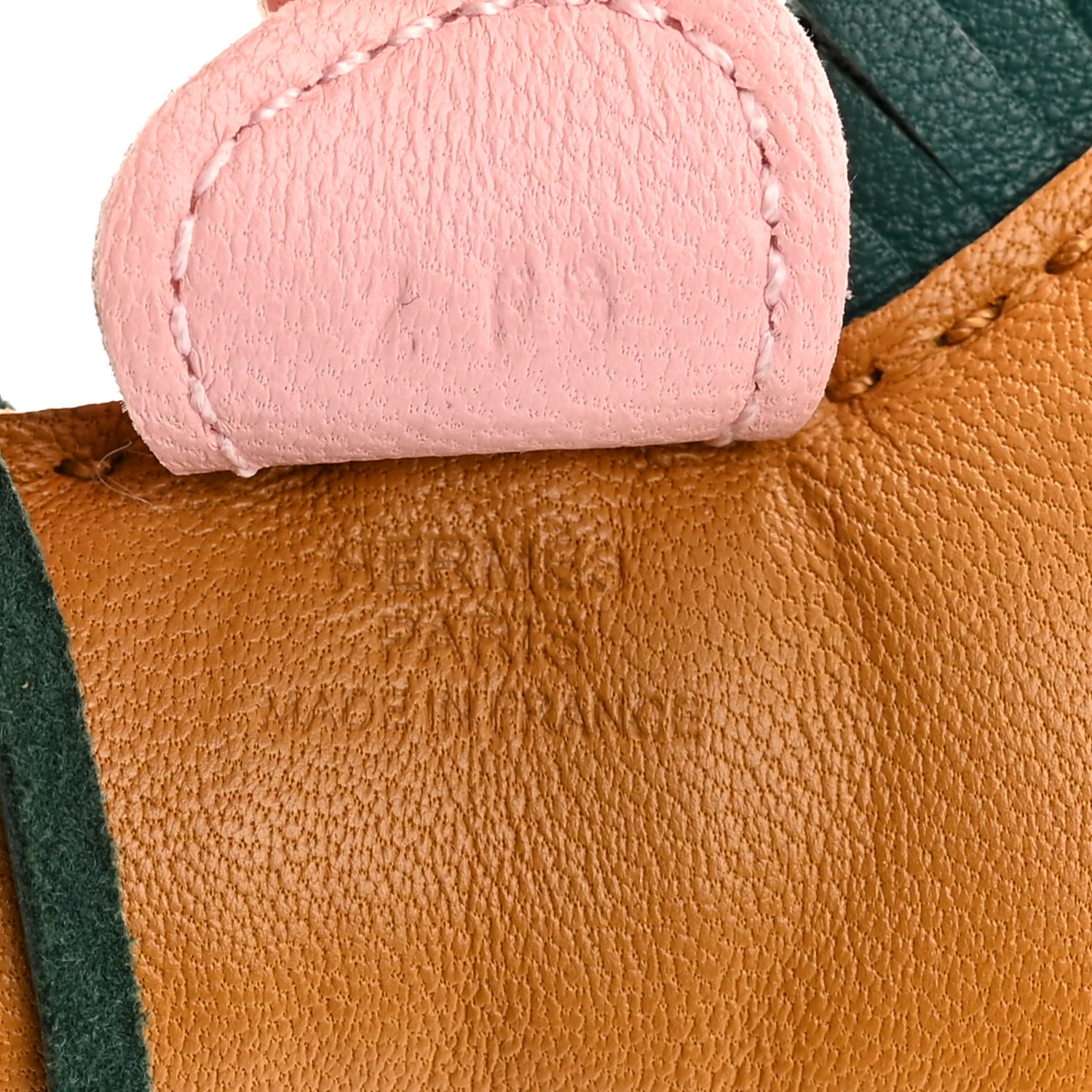 Milo Lambskin Grigri Rodeo Horse Bag Charm PM Sesame Malachite Rose Sakura - Image 3
