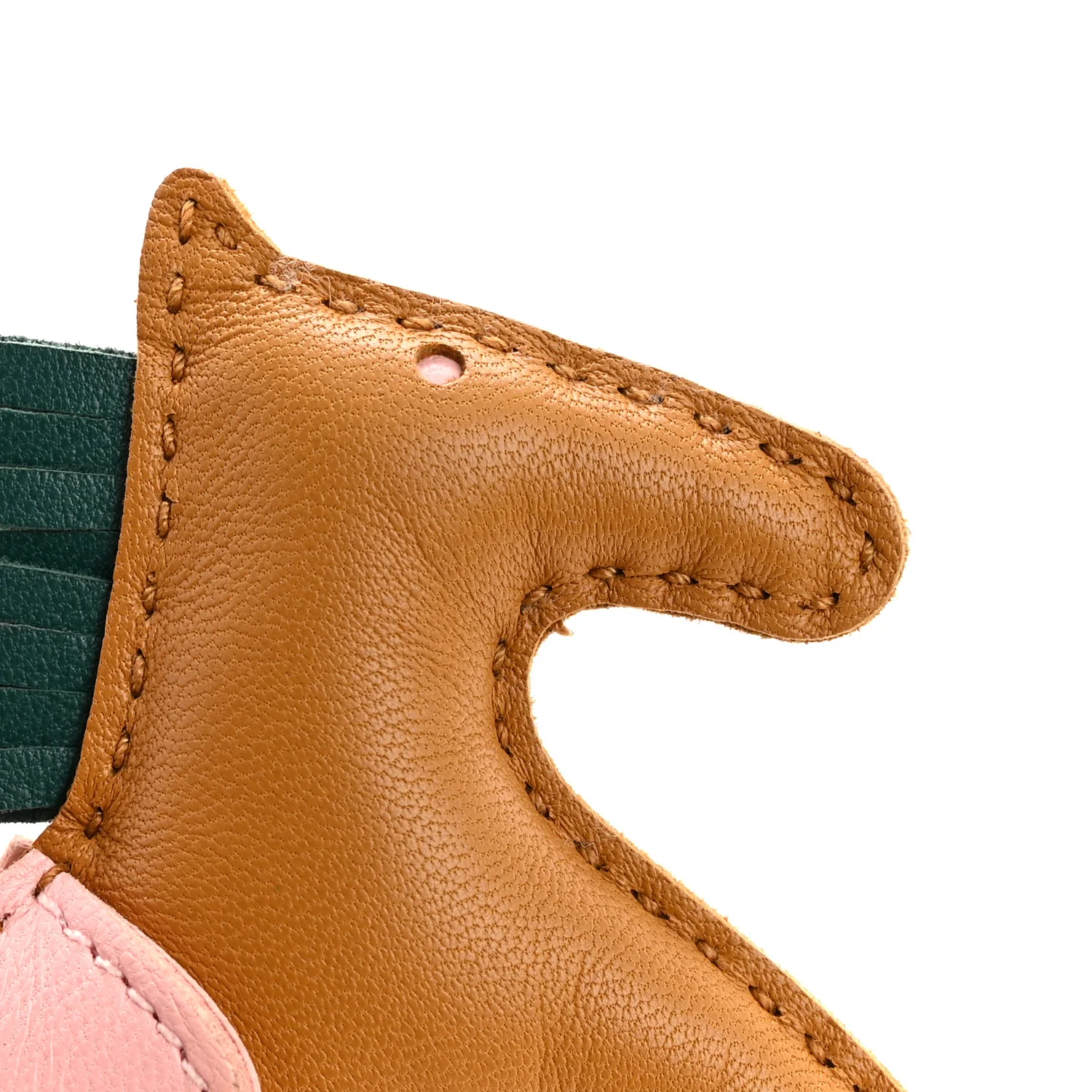 Milo Lambskin Grigri Rodeo Horse Bag Charm PM Sesame Malachite Rose Sakura - Image 5