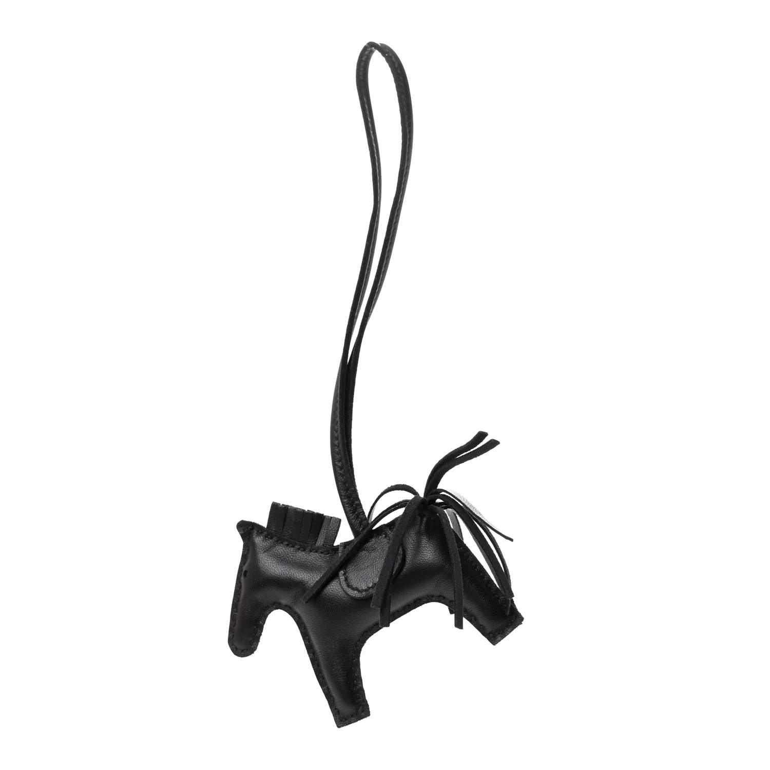 Milo Lambskin Grigri Rodeo Horse Bag Charm PM So Black