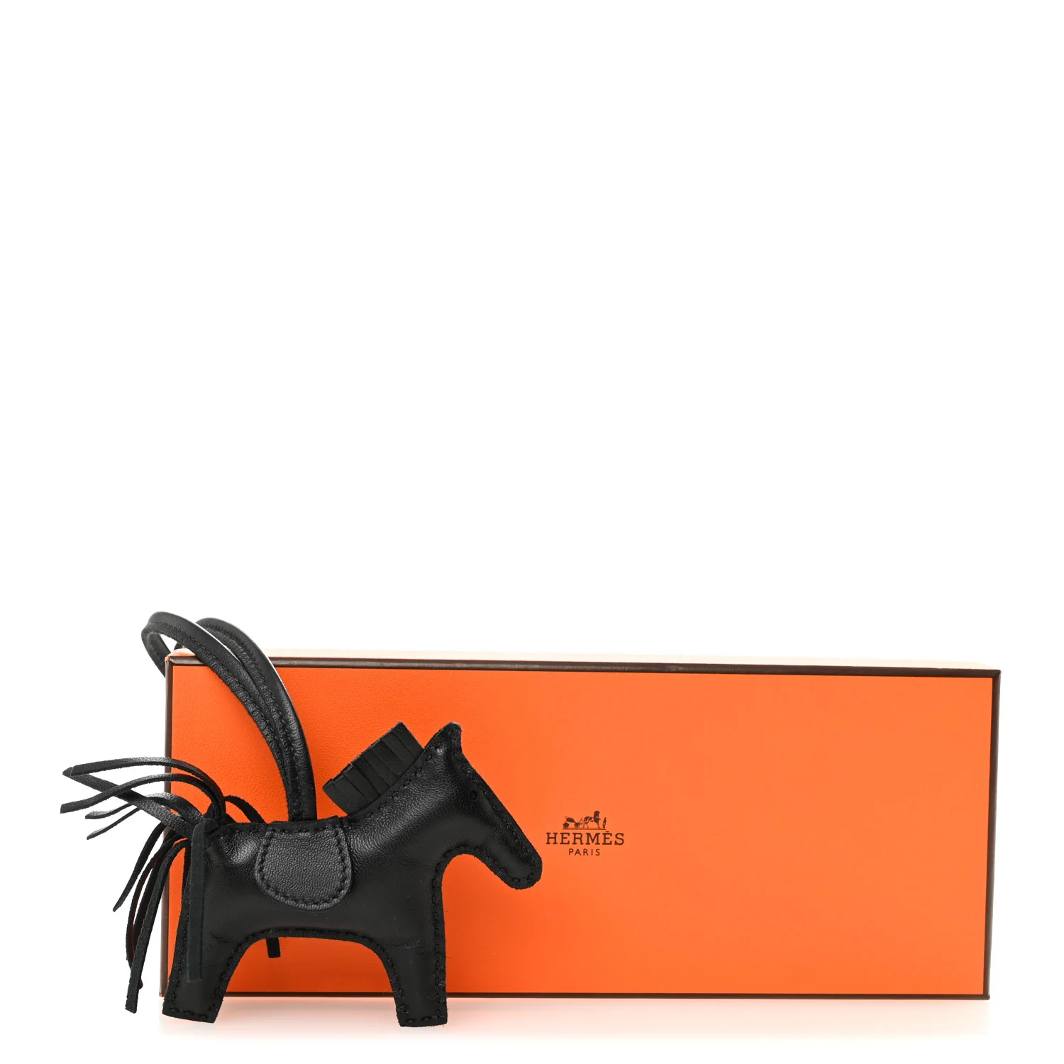 Milo Lambskin Grigri Rodeo Horse Bag Charm PM So Black - Image 5