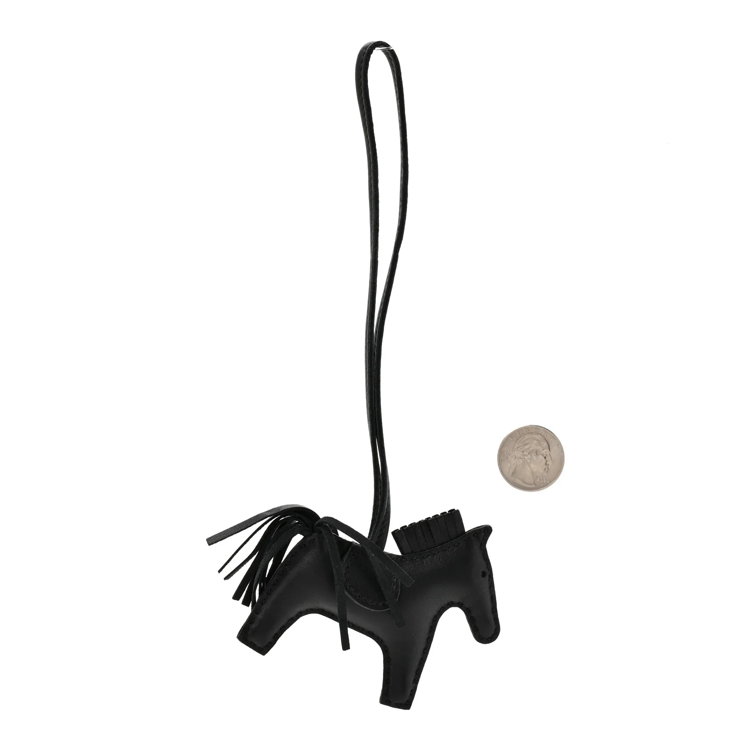 Milo Lambskin Grigri Rodeo Horse Bag Charm PM So Black - Image 2
