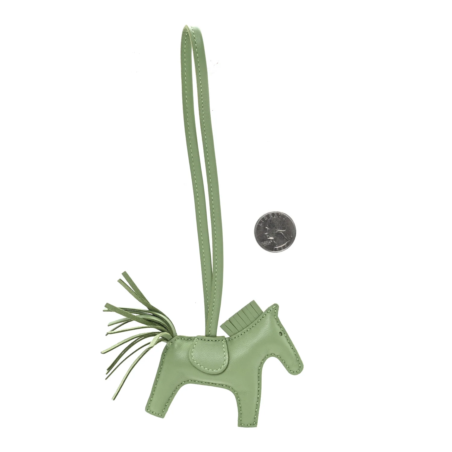 Milo Lambskin Grigri Rodeo Horse Bag Charm PM Vert Criquet - Image 2