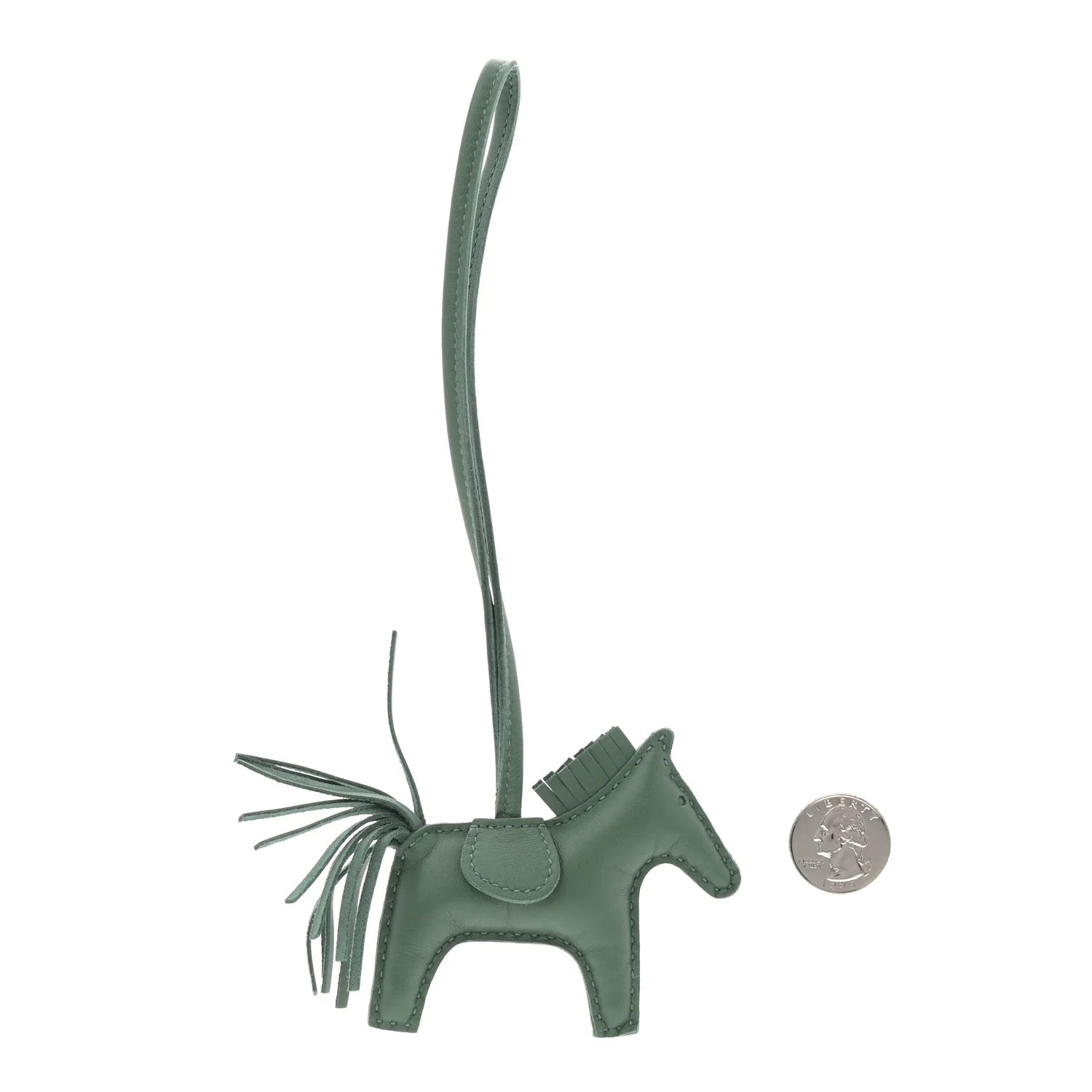 Milo Lambskin Grigri Rodeo Horse Bag Charm PM Vert Cypress - Image 2