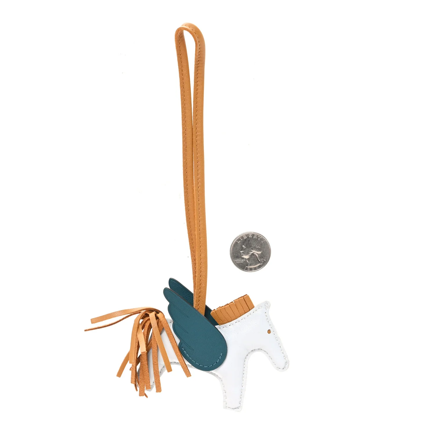 Milo Lambskin Grigri Rodeo Pegase Horse Bag Charm PM Bleu Brume Sesame Vert Bosphore - Image 2