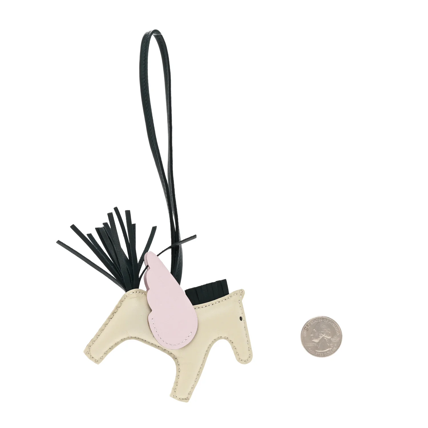 Milo Lambskin Grigri Rodeo Pegase Horse Bag Charm PM Craie Mauve Pale Vert Cypress - Image 2