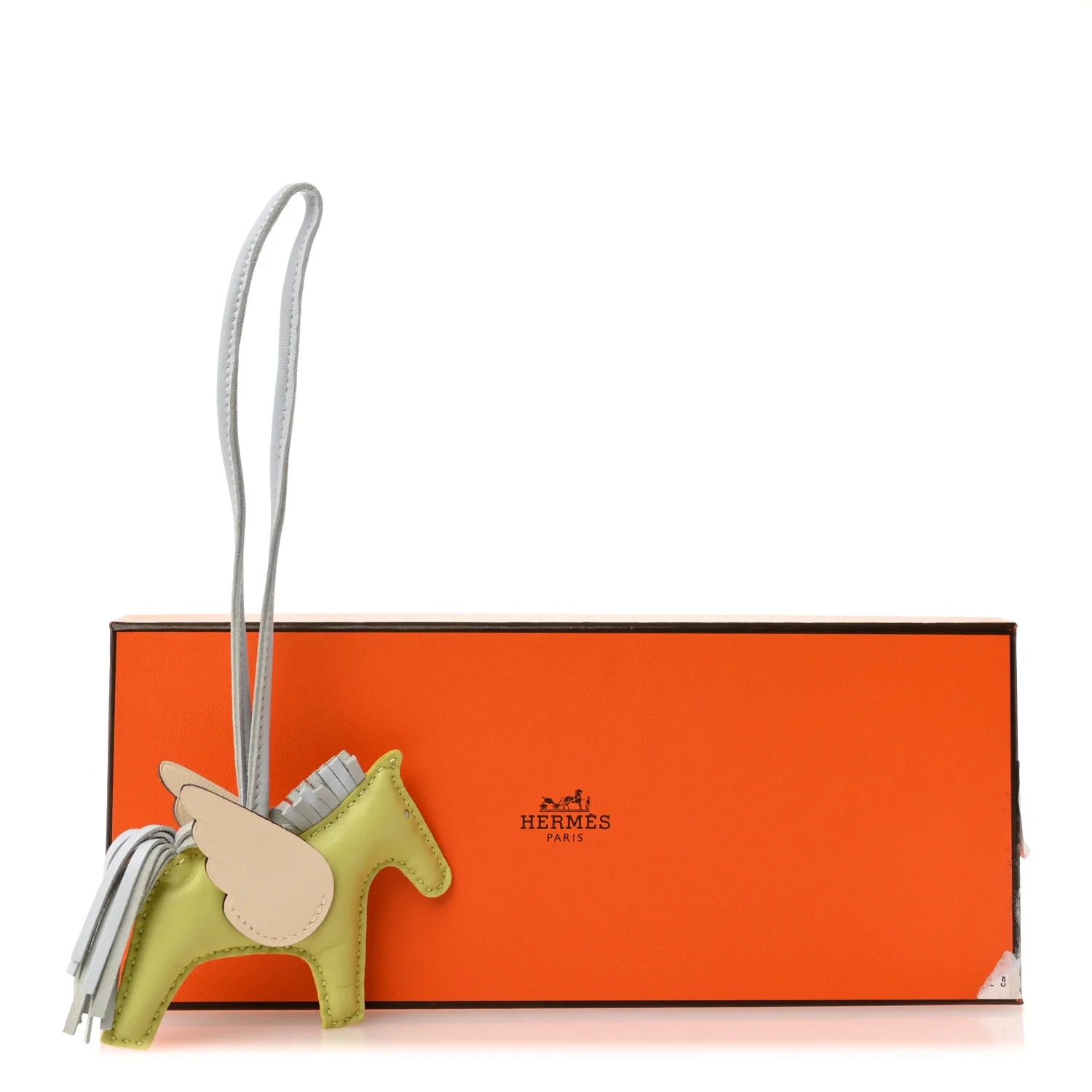 Milo Lambskin Grigri Rodeo Pegase Horse Bag Charm PM Jaune Bourgeon Bleu Brume Nata - Image 5