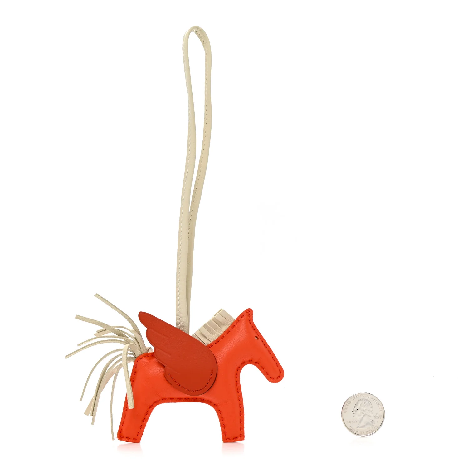 Milo Lambskin Grigri Rodeo Pegase Horse Bag Charm PM Orange Poppy Craie Terre Battue - Image 2
