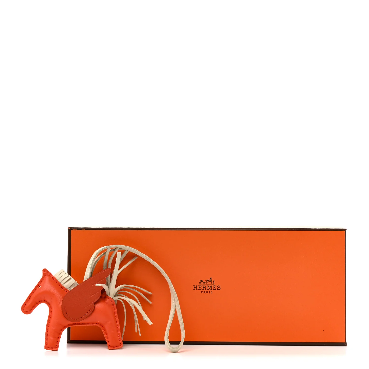 Milo Lambskin Grigri Rodeo Pegase Horse Bag Charm PM Orange Poppy Craie Terre Battue - Image 5