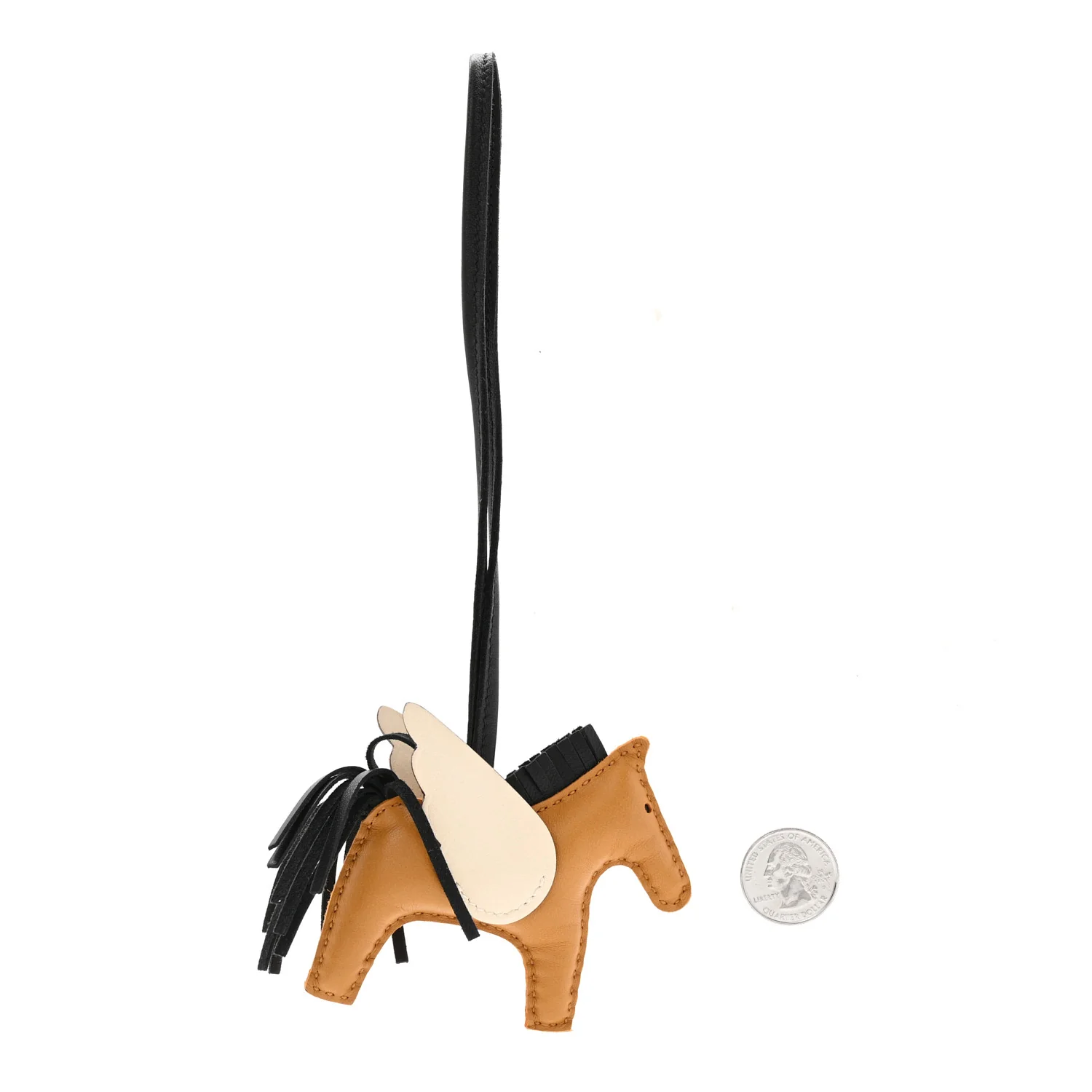 Milo Lambskin Grigri Rodeo Pegase Horse Bag Charm PM Sesame Black Nata - Image 2