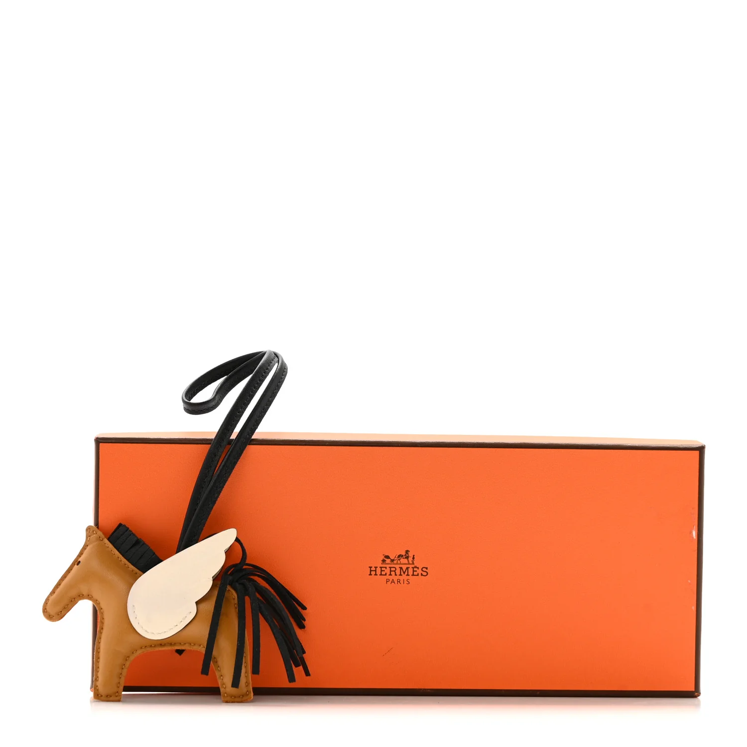 Milo Lambskin Grigri Rodeo Pegase Horse Bag Charm PM Sesame Black Nata - Image 5