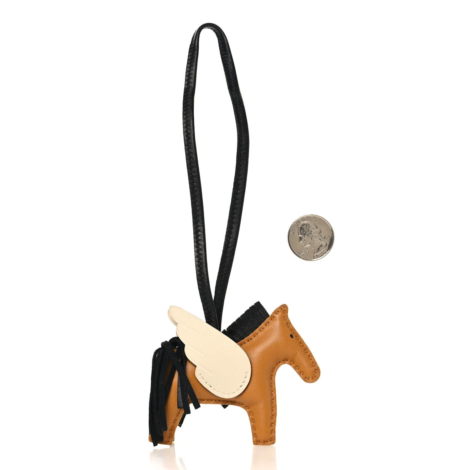 Milo Lambskin Grigri Rodeo Pegase Horse Bag Charm PM Sesame Black Nata - Image 5