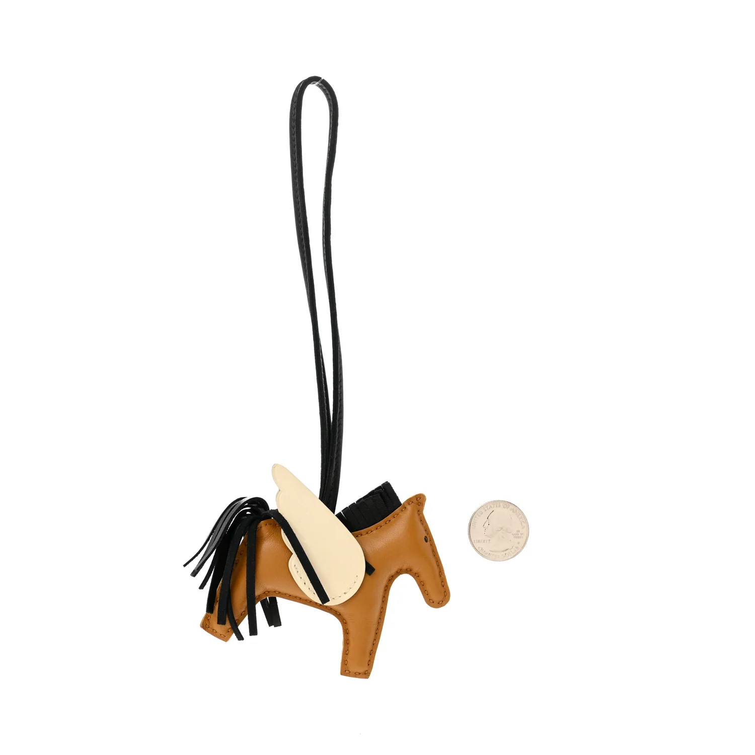 Milo Lambskin Grigri Rodeo Pegase Horse Bag Charm PM Sesame Black Nata - Image 2