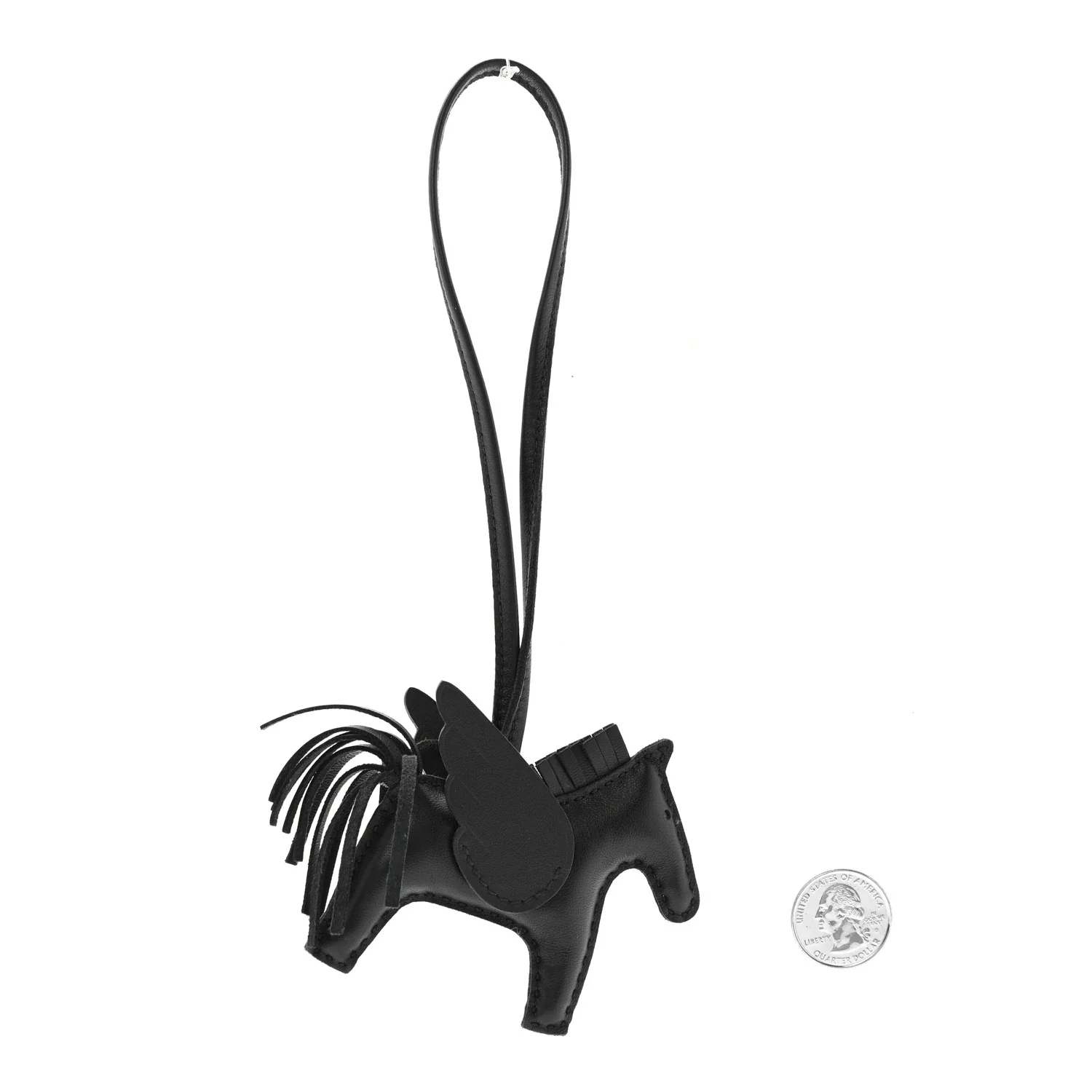 Milo Lambskin Grigri Rodeo Pegase Horse Bag Charm PM So Black - Image 2