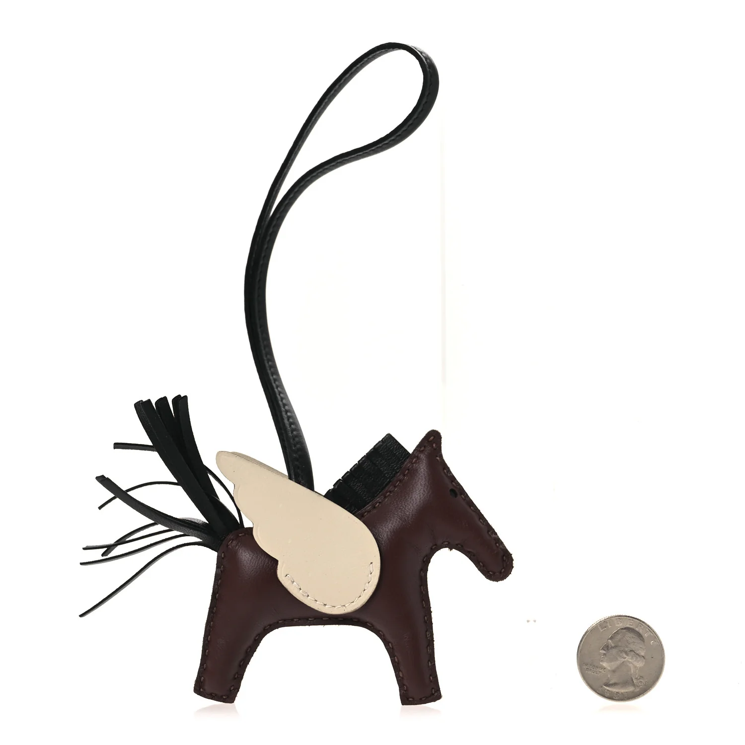 Milo Lambskin Grigri Rodeo Pegase Horse Bag Charm PM Terre Black Craie - Image 2