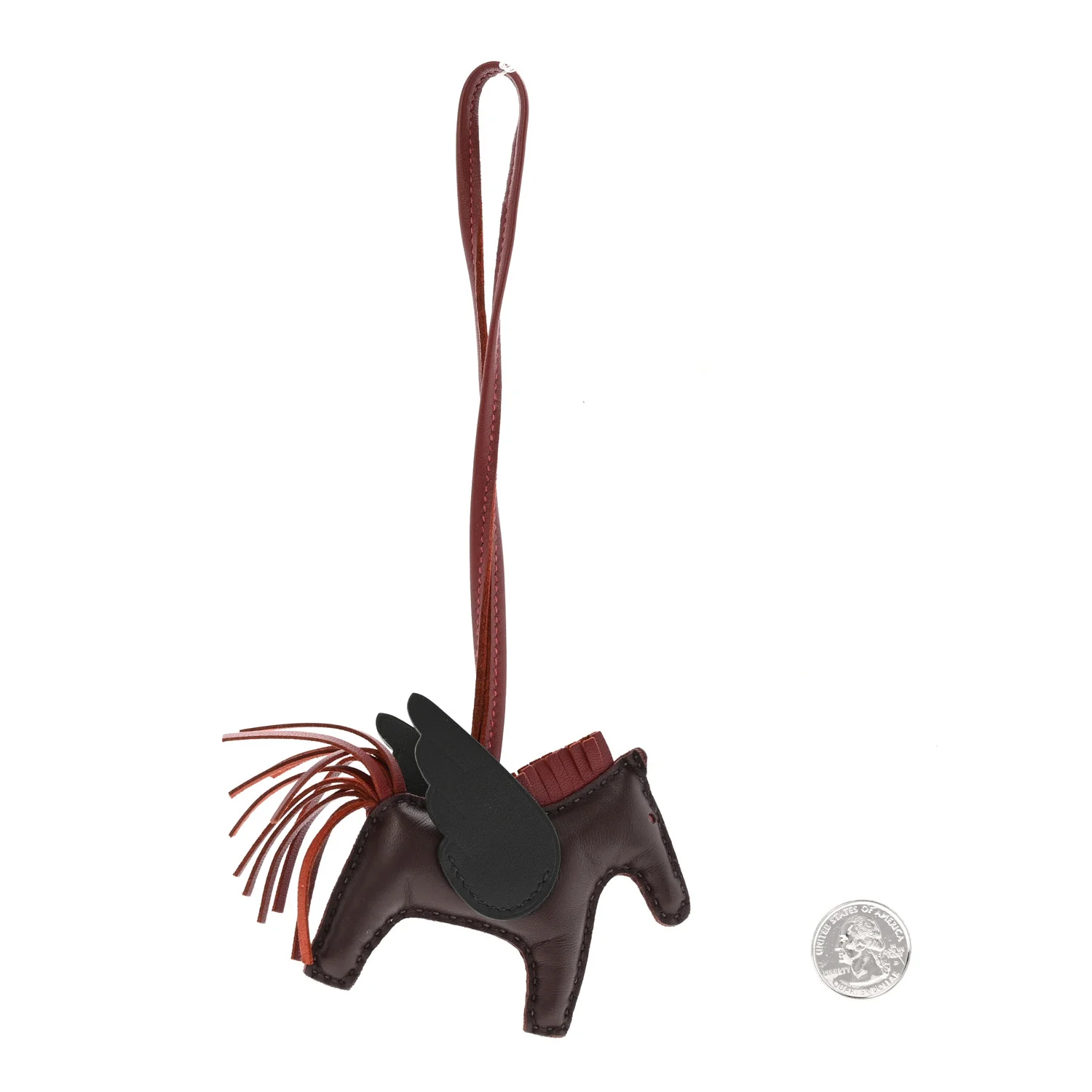 Milo Lambskin Grigri Rodeo Pegase Horse Bag Charm PM Terre Black Rouge Sellier - Image 2