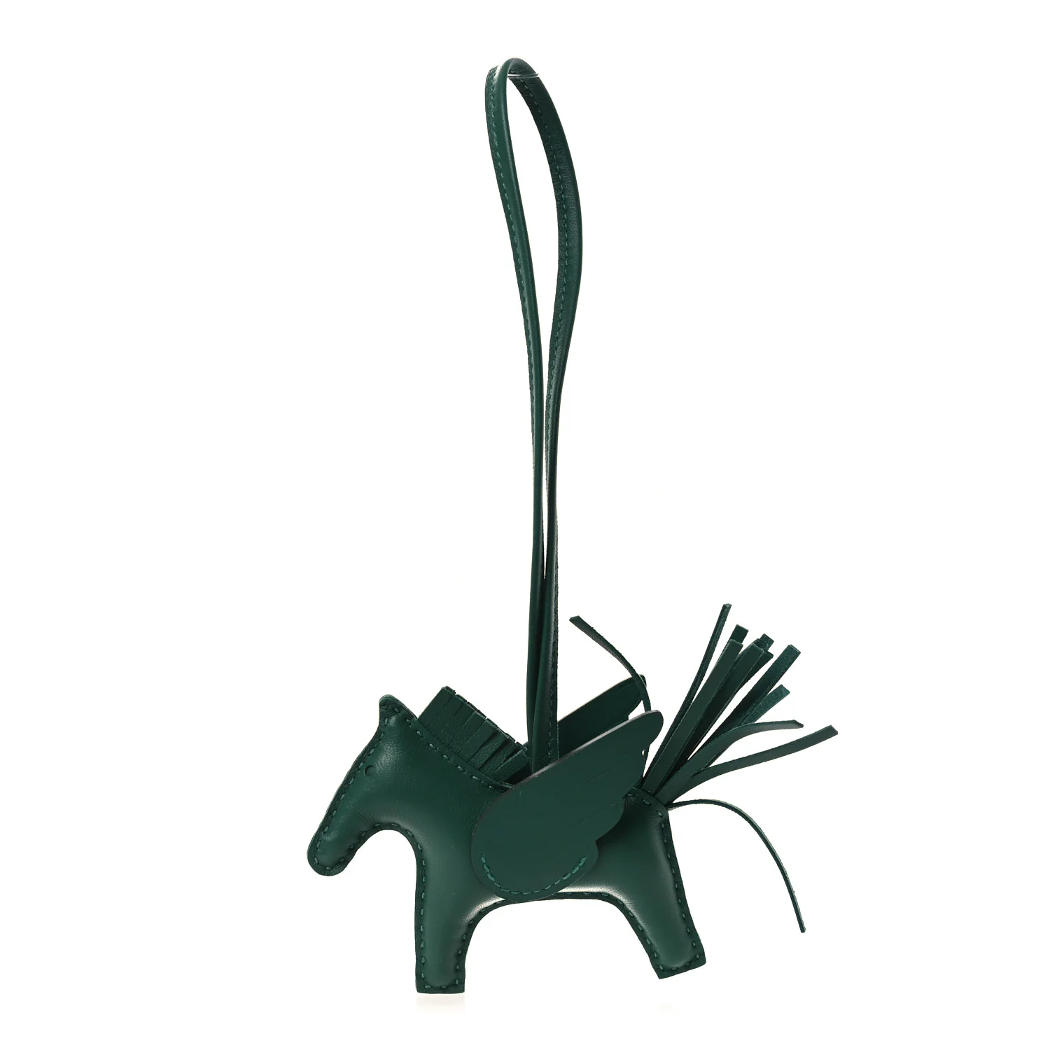 Milo Lambskin Grigri Rodeo Pegase Horse Bag Charm PM Vert Moyen