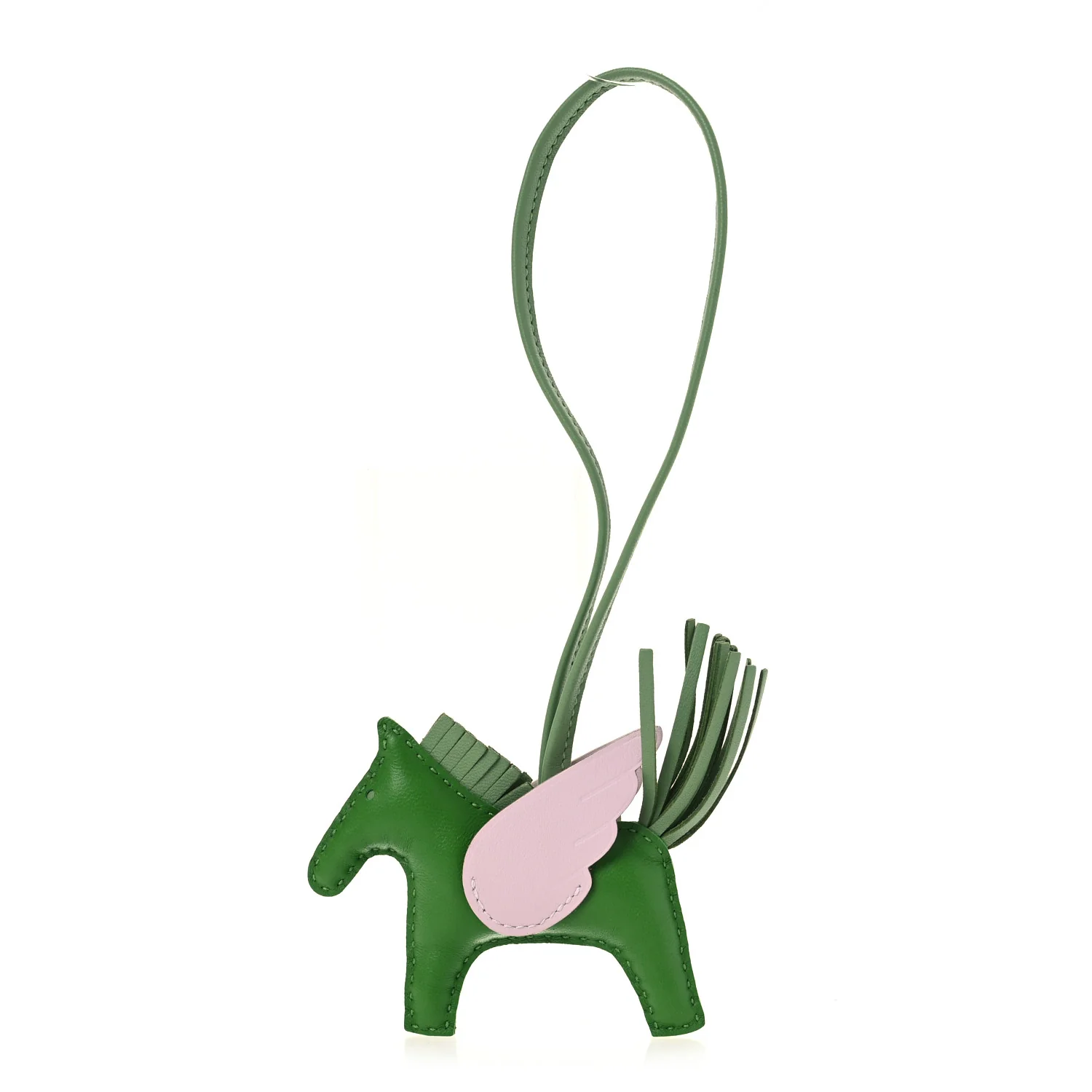 Milo Lambskin Grigri Rodeo Pegase Horse Bag Charm PM Vert Yucca Vert Criquet Mauve Pale