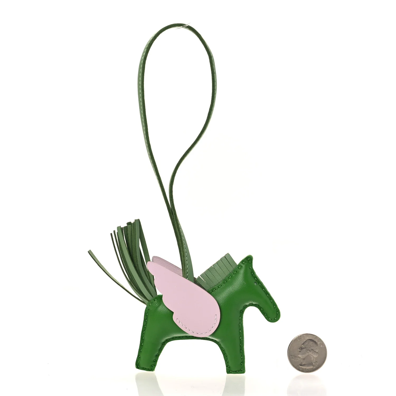 Milo Lambskin Grigri Rodeo Pegase Horse Bag Charm PM Vert Yucca Vert Criquet Mauve Pale - Image 2